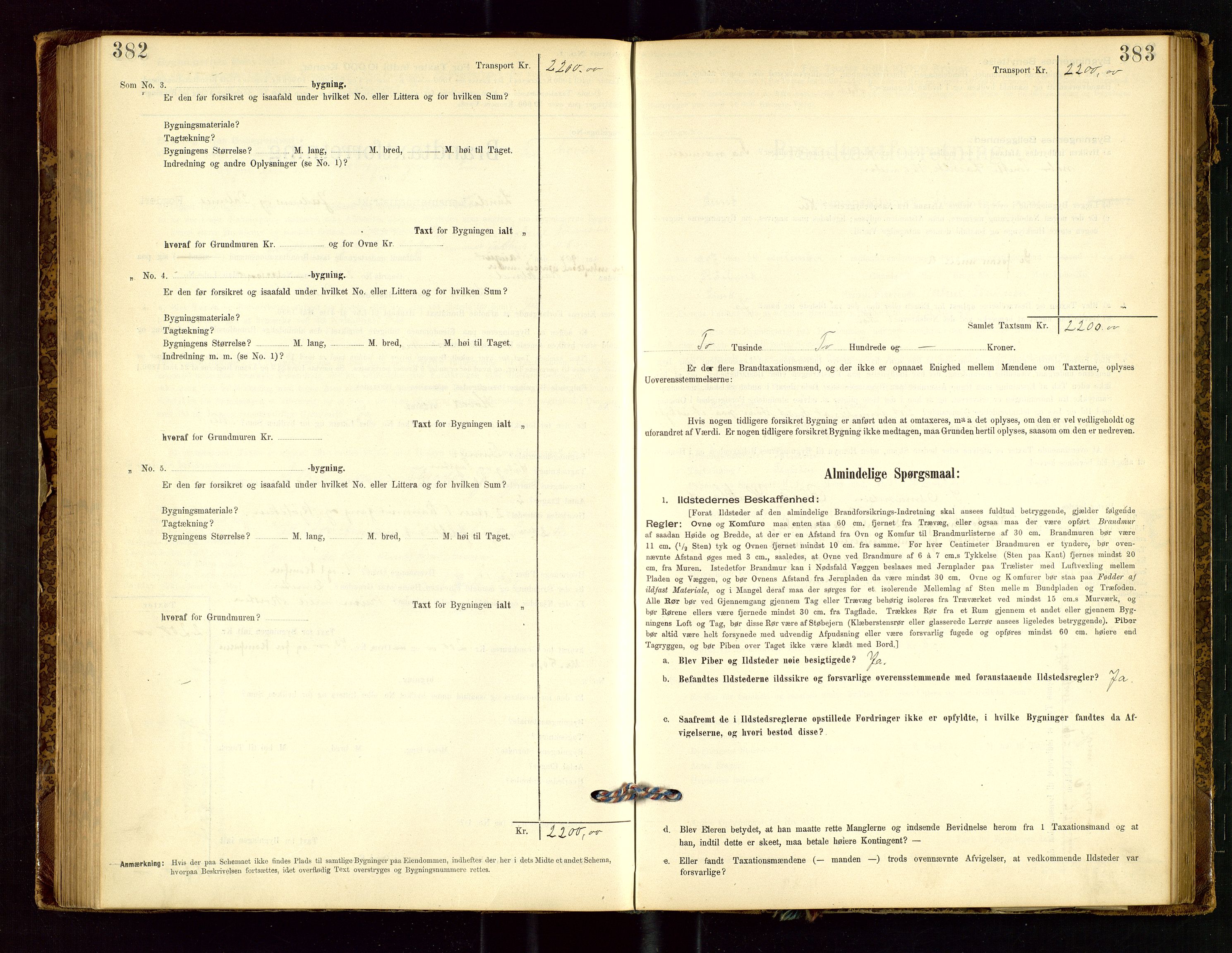 Lund lensmannskontor, AV/SAST-A-100303/Gob/L0001: "Brandtakstprotokol", 1894-1907, p. 382-383