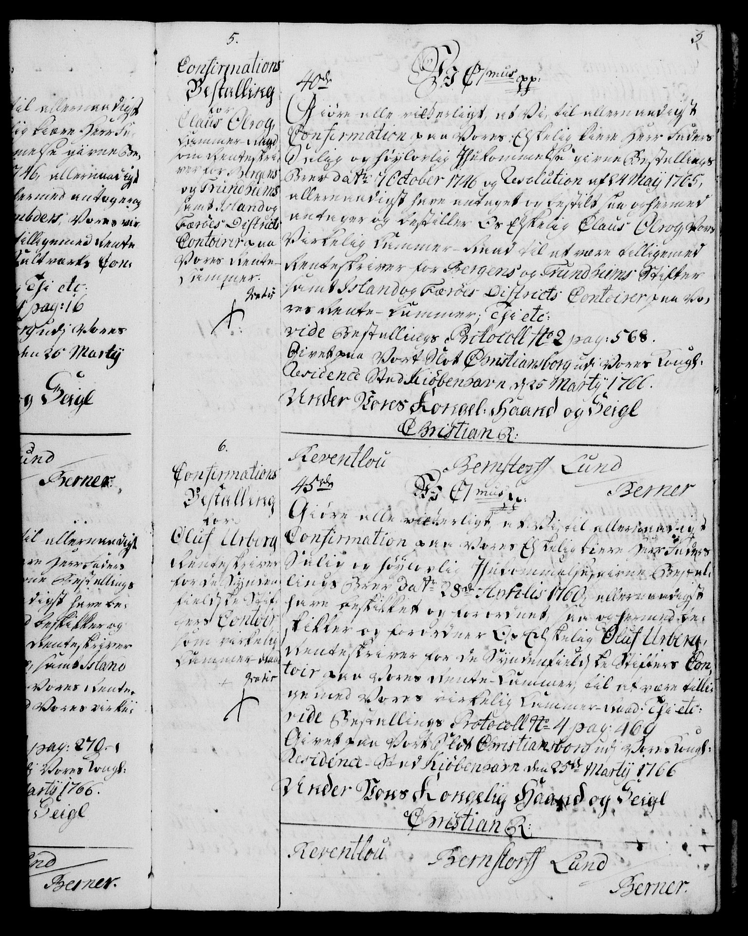 Rentekammeret, Kammerkanselliet, RA/EA-3111/G/Gg/Ggg/L0003: Norsk konfirmasjonsbestallingsprotokoll med register (merket RK 53.33), 1766-1772, p. 3