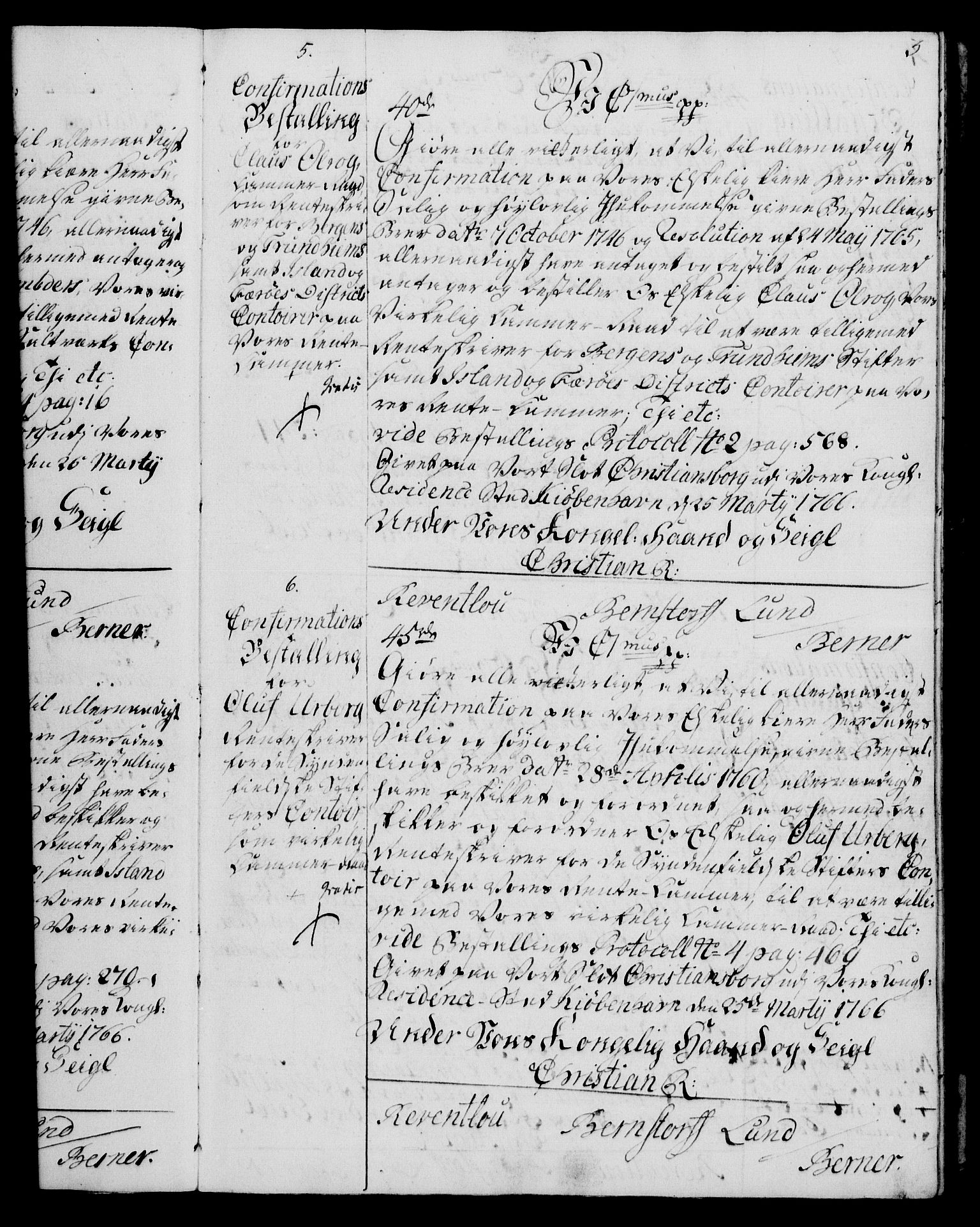 Rentekammeret, Kammerkanselliet, AV/RA-EA-3111/G/Gg/Ggg/L0003: Norsk konfirmasjonsbestallingsprotokoll med register (merket RK 53.33), 1766-1772, p. 3
