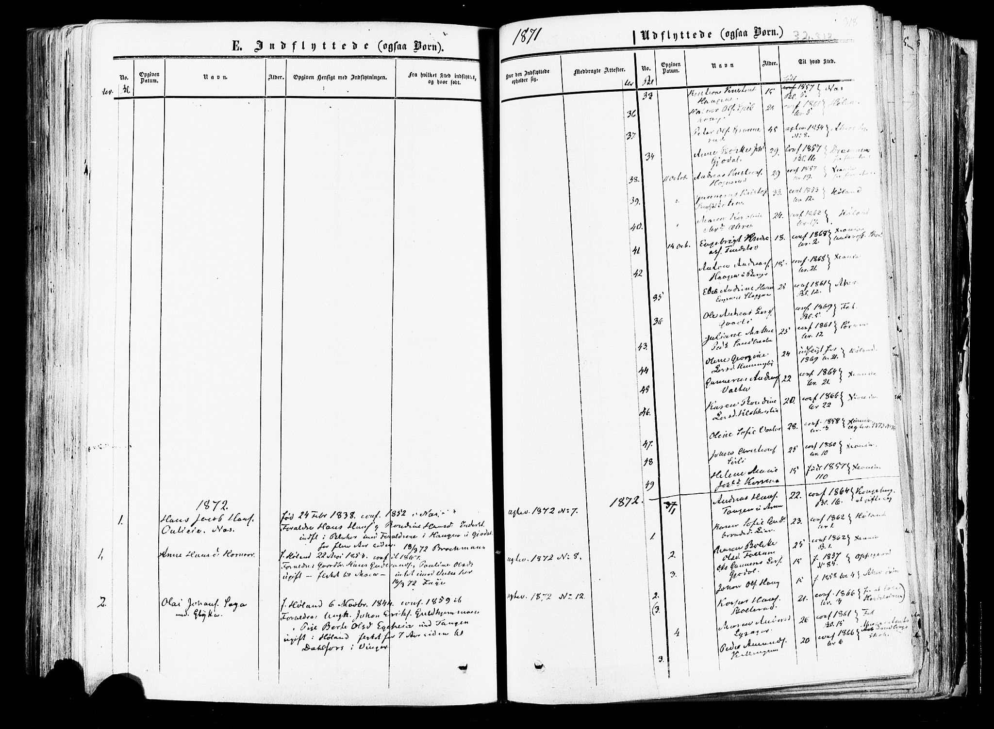 Aurskog prestekontor Kirkebøker, SAO/A-10304a/F/Fa/L0007: Parish register (official) no. I 7, 1854-1877, p. 318