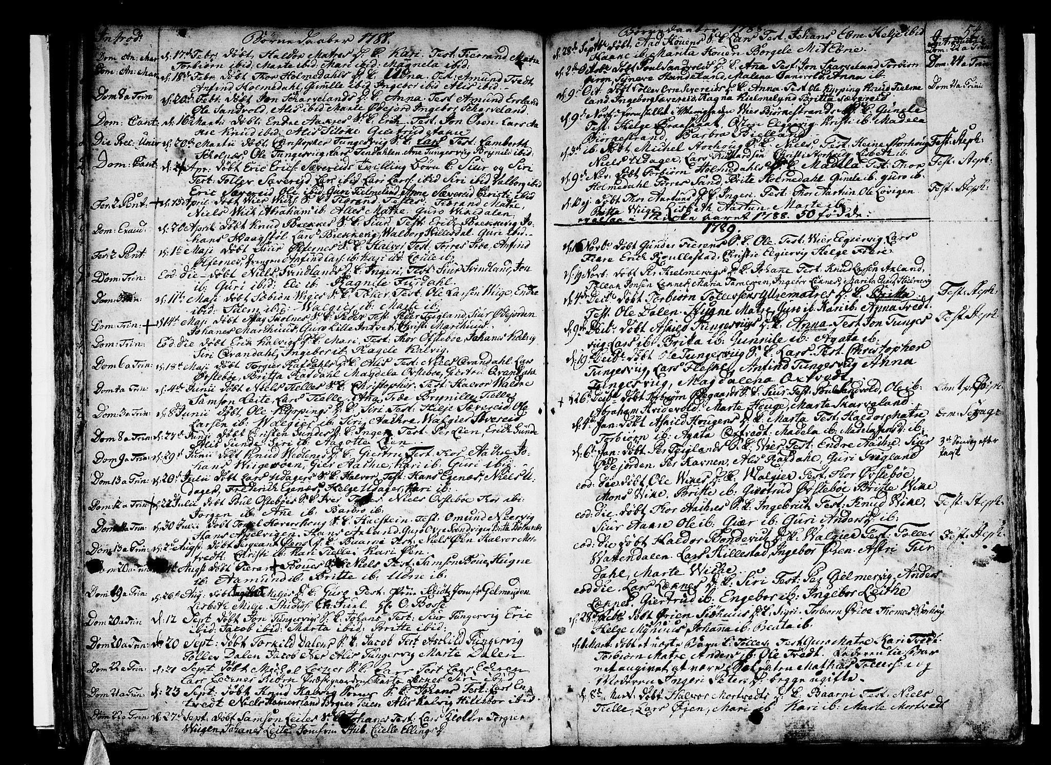 Skånevik sokneprestembete, SAB/A-77801/H/Haa: Parish register (official) no. A 1, 1745-1789, p. 54