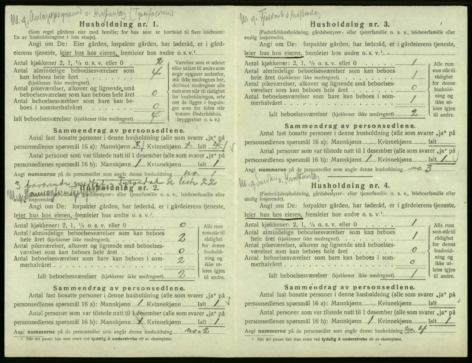 SAB, 1920 census for Odda, 1920, p. 1149