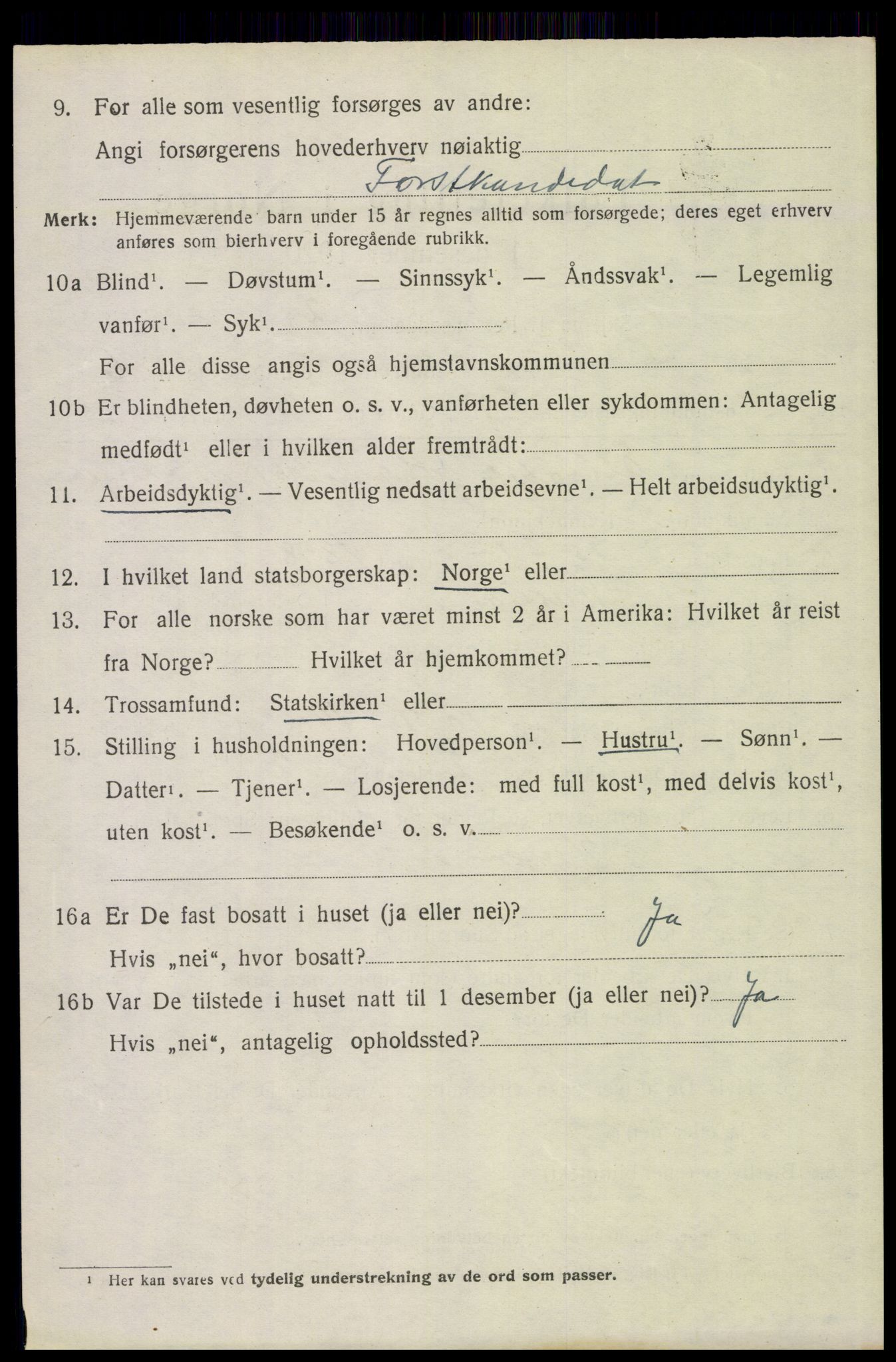 SAH, 1920 census for Elverum, 1920, p. 9703