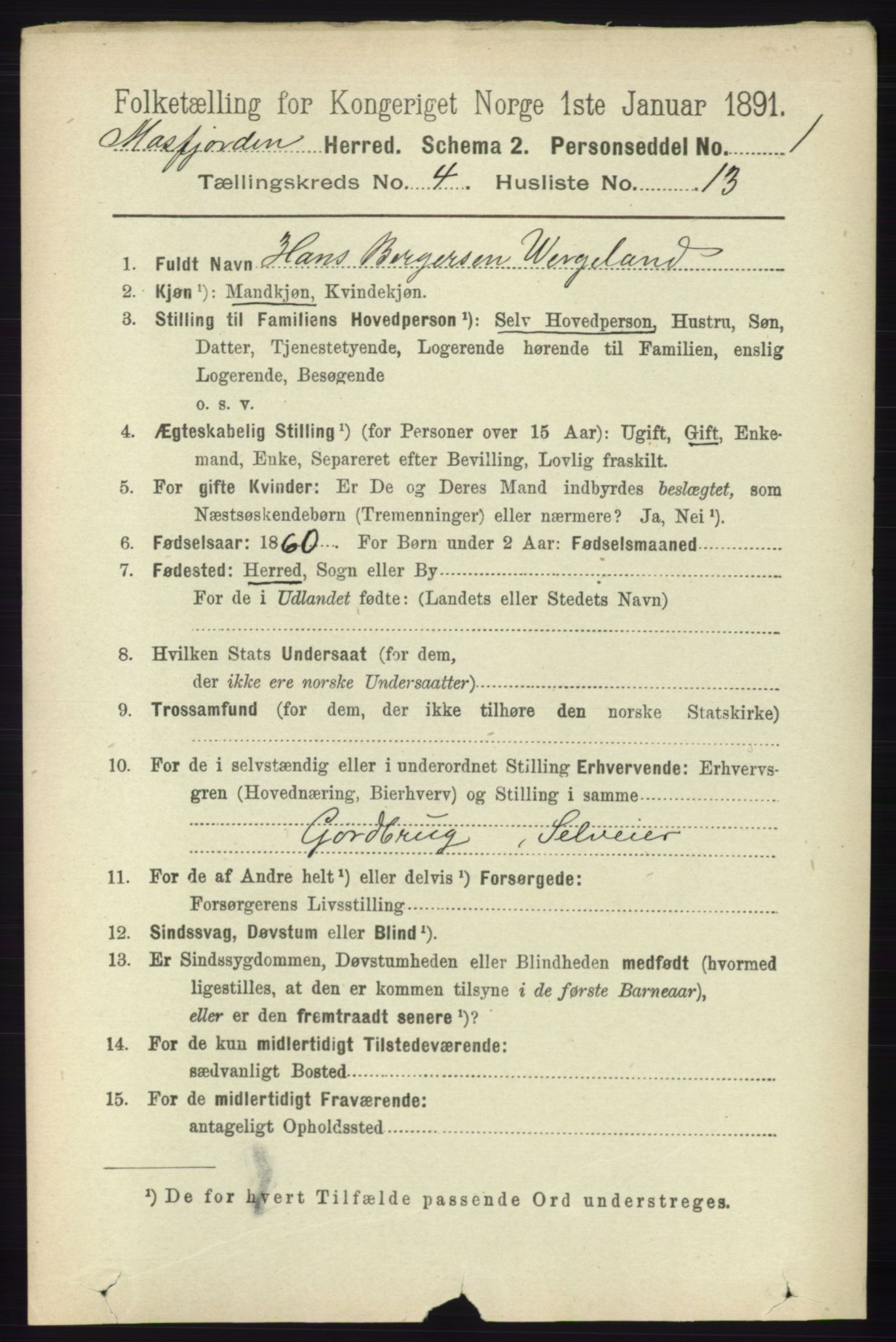 RA, 1891 census for 1266 Masfjorden, 1891, p. 828