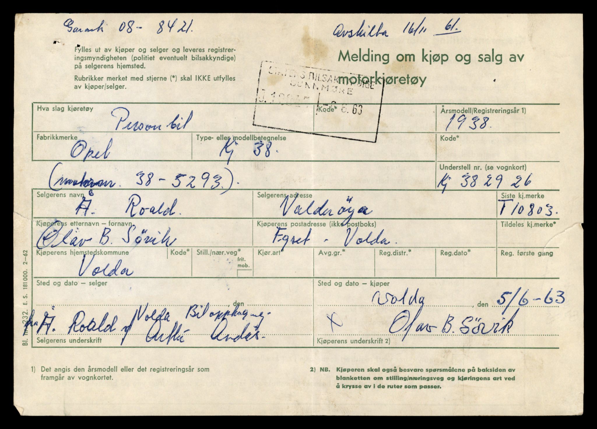 Møre og Romsdal vegkontor - Ålesund trafikkstasjon, AV/SAT-A-4099/F/Fe/L0023: Registreringskort for kjøretøy T 10695 - T 10809, 1927-1998, p. 2953