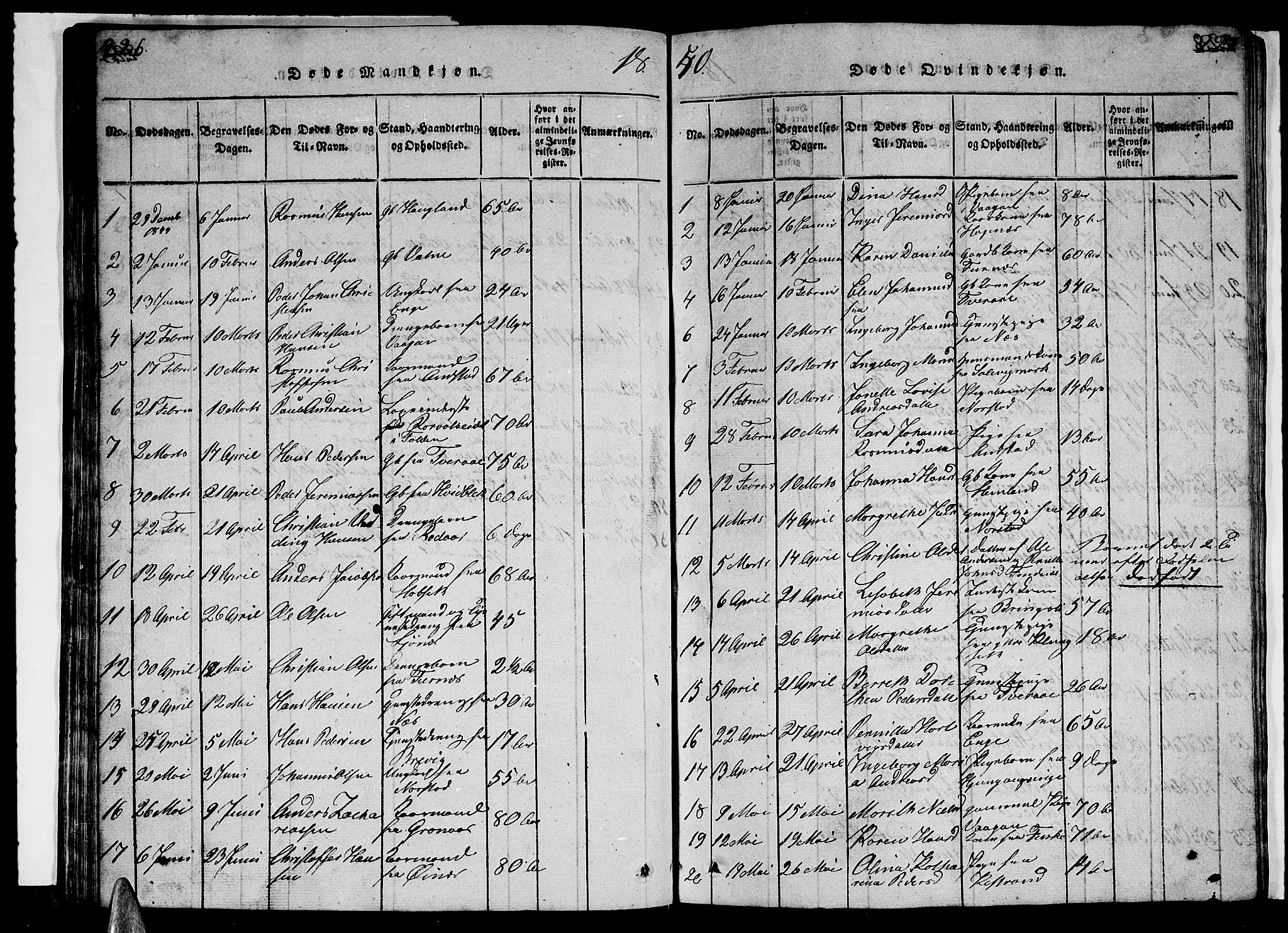 Ministerialprotokoller, klokkerbøker og fødselsregistre - Nordland, AV/SAT-A-1459/852/L0752: Parish register (copy) no. 852C03, 1840-1855, p. 226-227