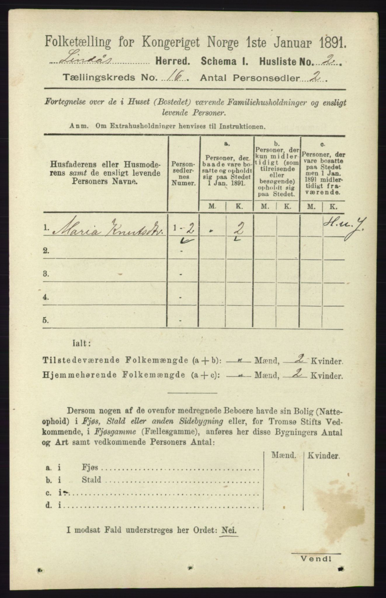 RA, 1891 census for 1263 Lindås, 1891, p. 5642