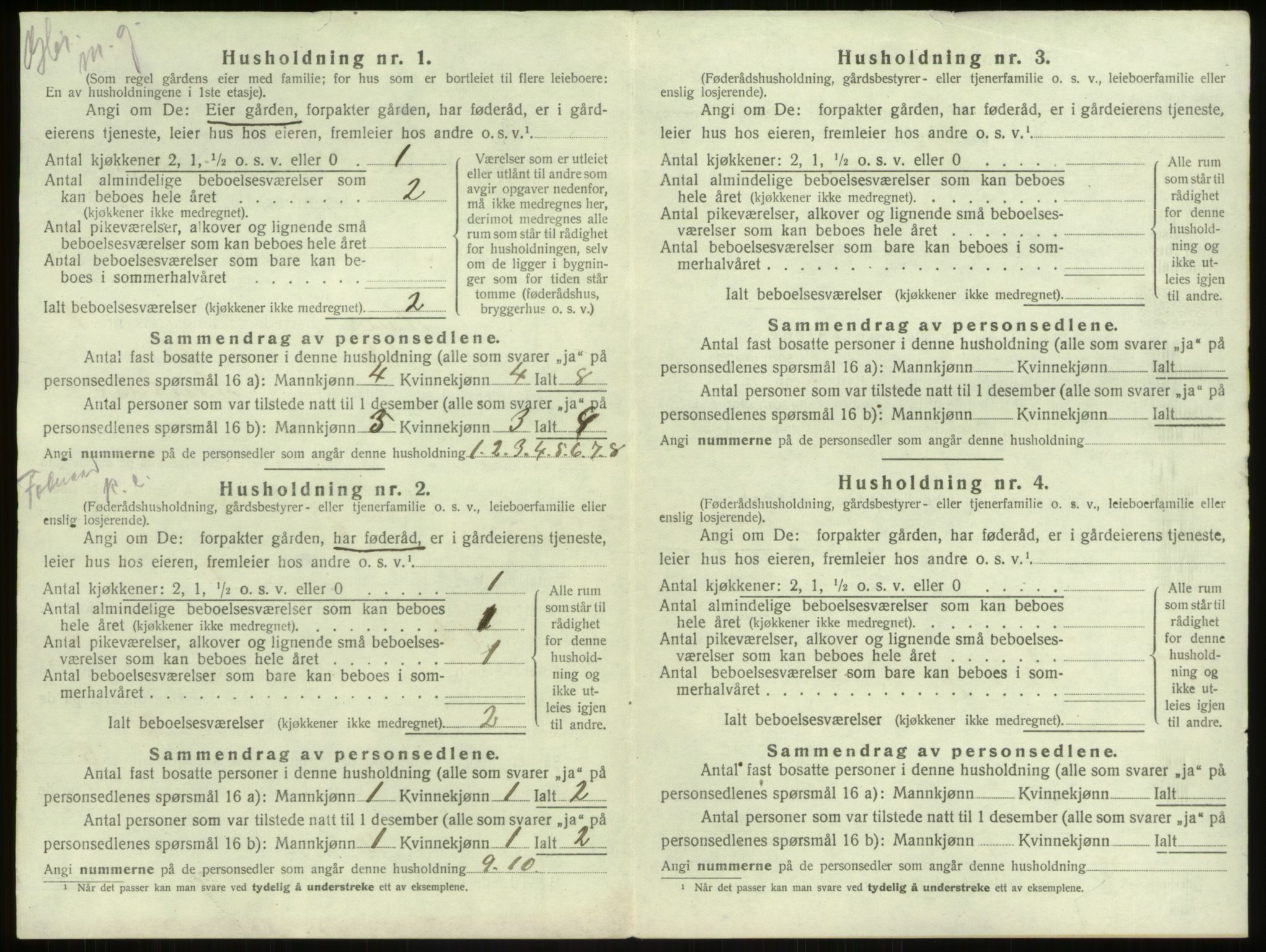 SAB, 1920 census for Haus, 1920, p. 70