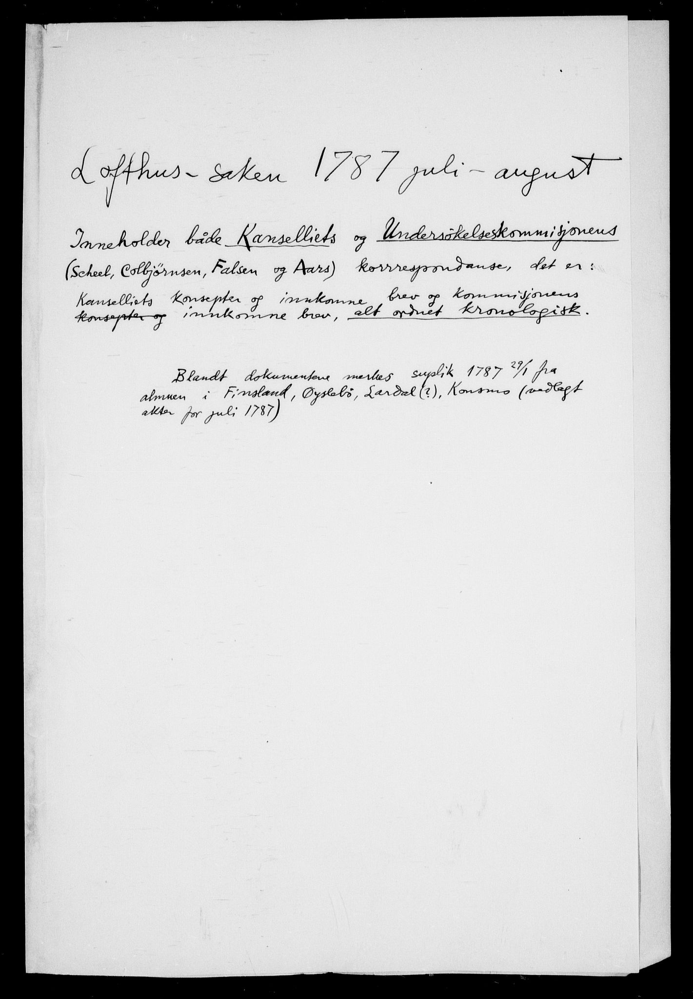 Danske Kanselli, Skapsaker, AV/RA-EA-4061/F/L0097: Skap 16, pakke 7 III, 1787, p. 115