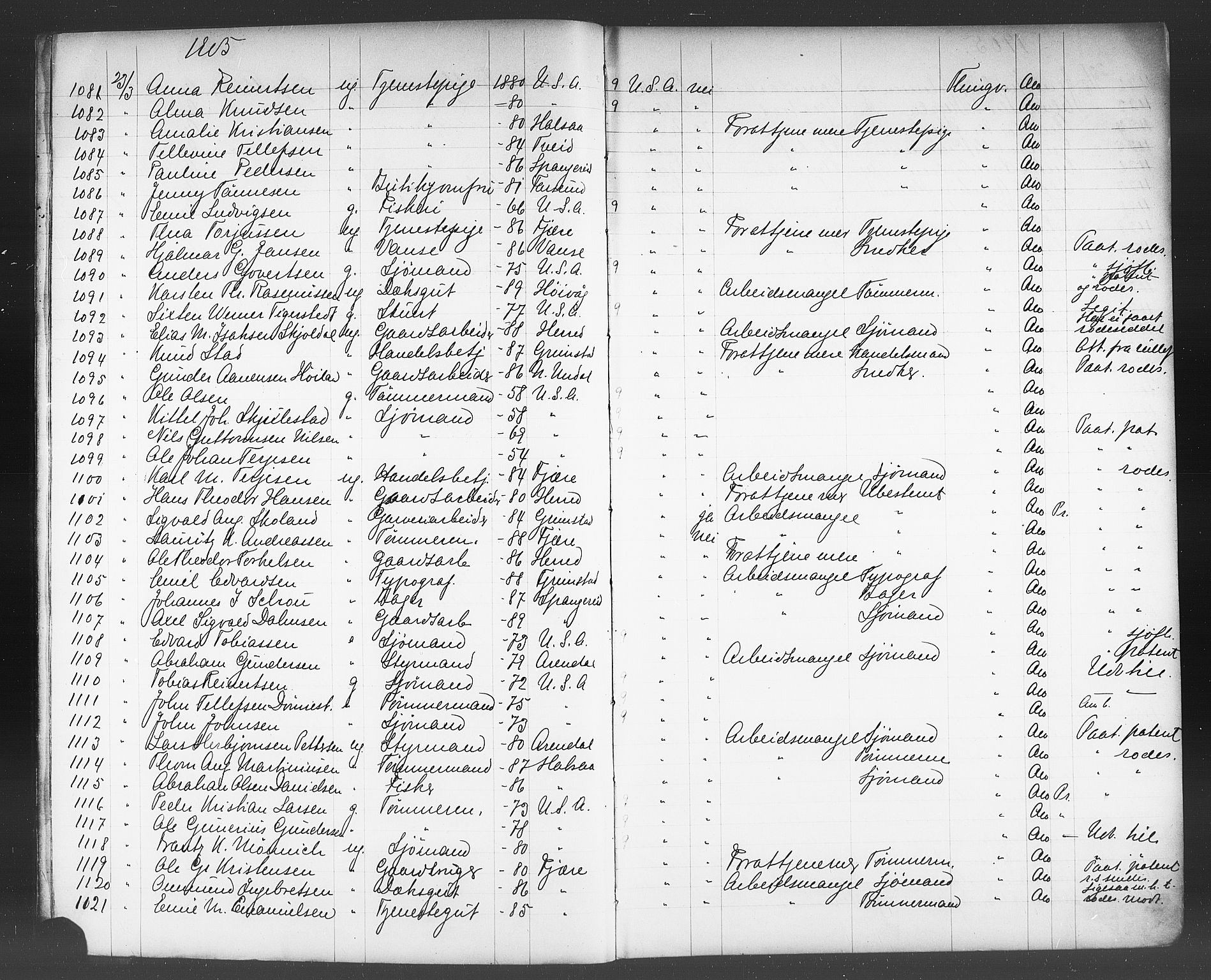 Kristiansand politikammer, AV/SAK-1243-0004/K/Kb/L0244: Emigrantprotokoll, 1905-1908, p. 10