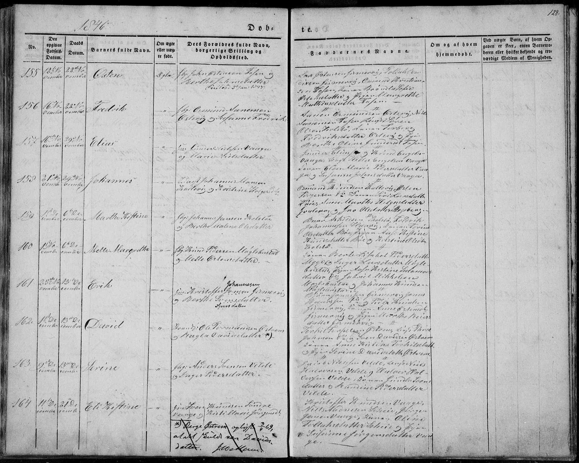 Avaldsnes sokneprestkontor, SAST/A -101851/H/Ha/Haa/L0006: Parish register (official) no. A 6, 1839-1847, p. 128