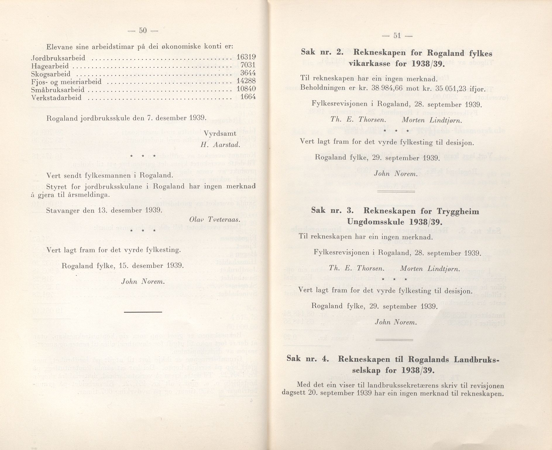 Rogaland fylkeskommune - Fylkesrådmannen , IKAR/A-900/A/Aa/Aaa/L0059: Møtebok , 1940, p. 50-51