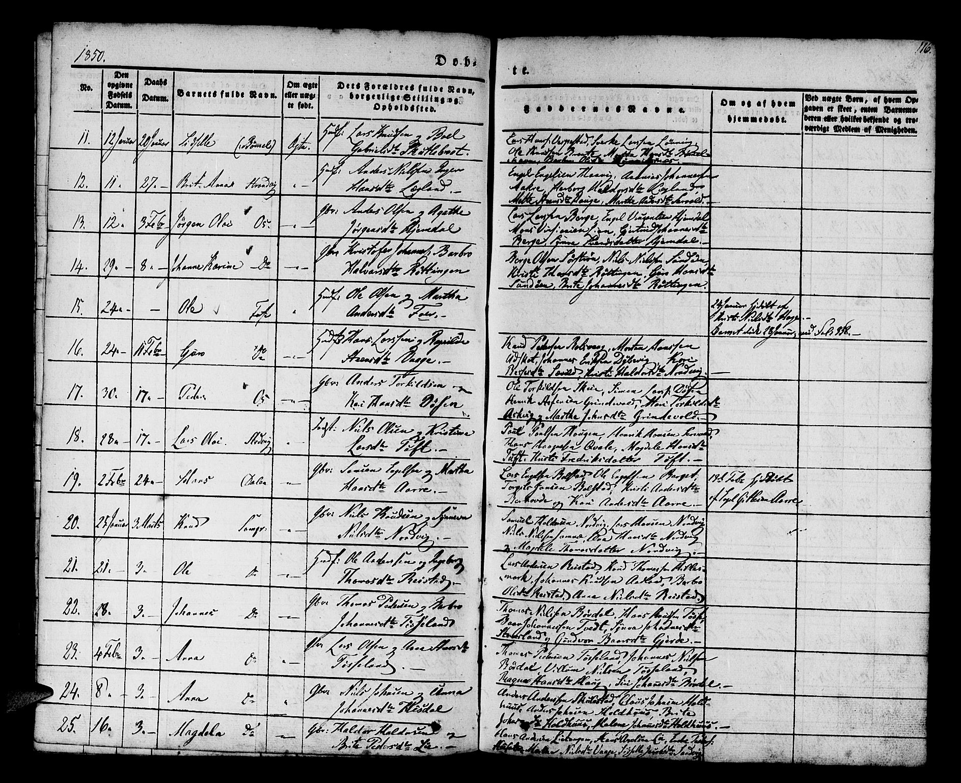 Os sokneprestembete, SAB/A-99929: Parish register (official) no. A 15, 1839-1851, p. 116