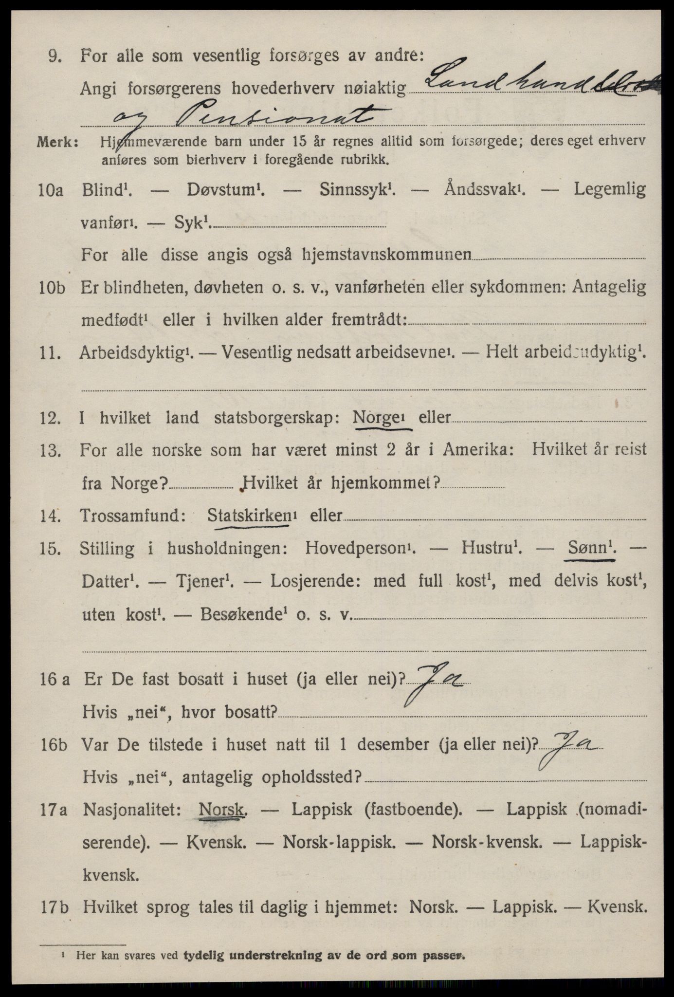 SAT, 1920 census for Selbu, 1920, p. 2445