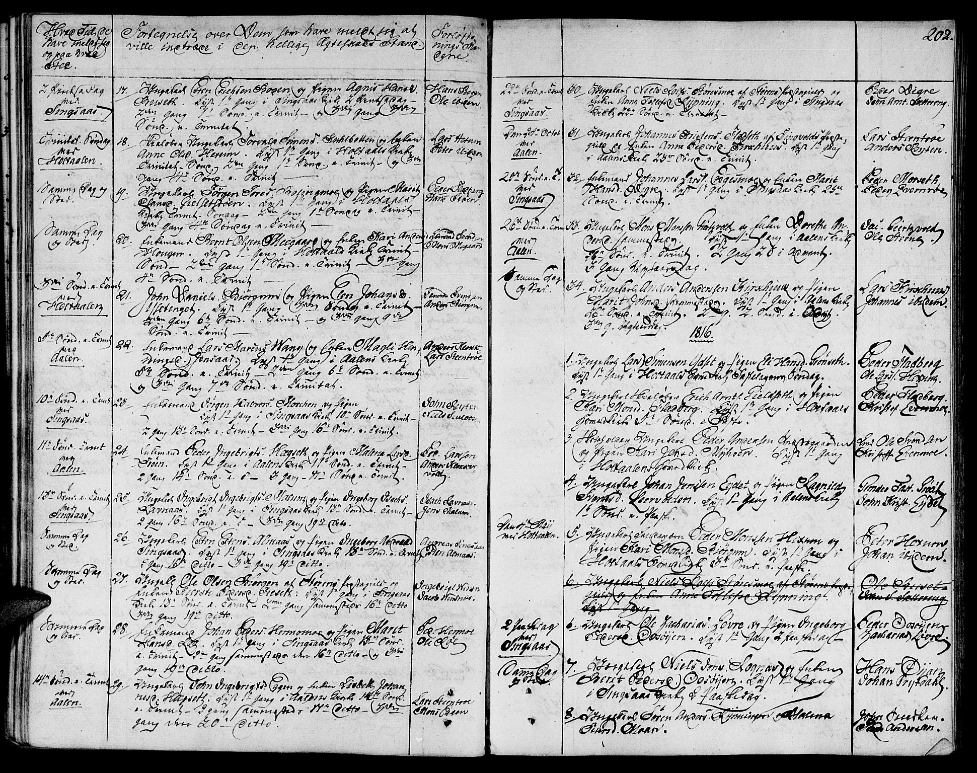 Ministerialprotokoller, klokkerbøker og fødselsregistre - Sør-Trøndelag, SAT/A-1456/685/L0953: Parish register (official) no. 685A02, 1805-1816, p. 202