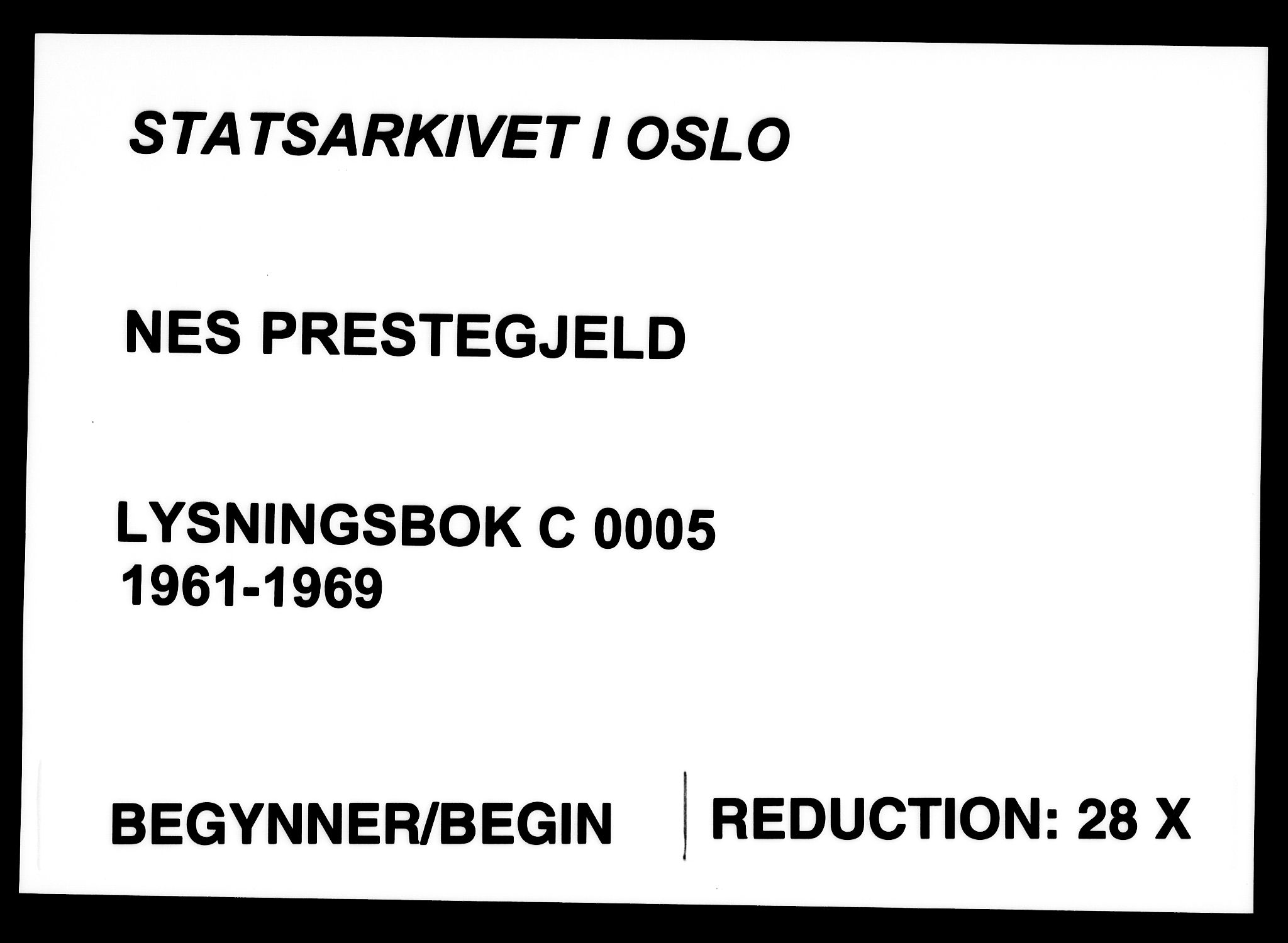 Nes prestekontor Kirkebøker, SAO/A-10410/H/L0005: Banns register no. 5, 1961-1969
