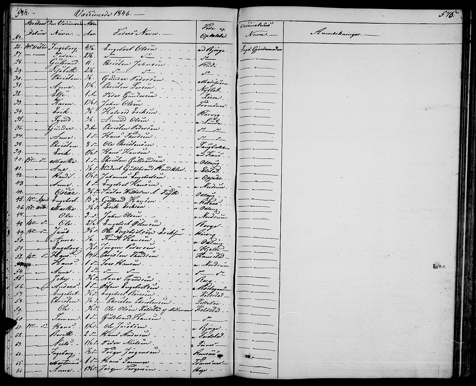 Ringebu prestekontor, SAH/PREST-082/H/Ha/Hab/L0002: Parish register (copy) no. 2, 1839-1853, p. 574-575