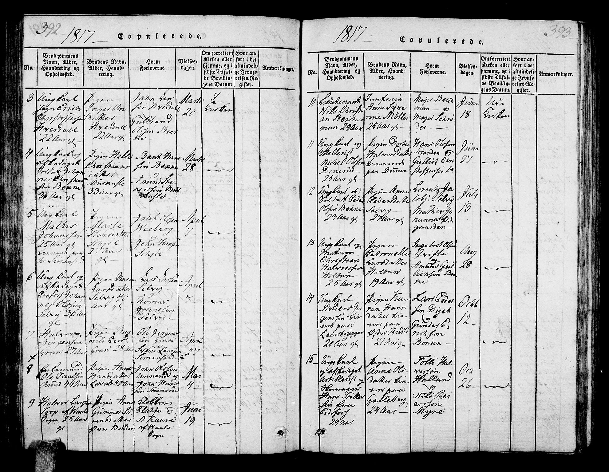 Sande Kirkebøker, SAKO/A-53/G/Ga/L0001: Parish register (copy) no. 1, 1814-1847, p. 392-393