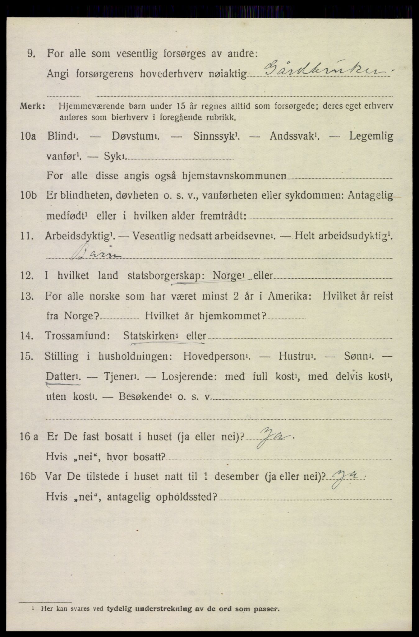 SAK, 1920 census for Øyestad, 1920, p. 5401