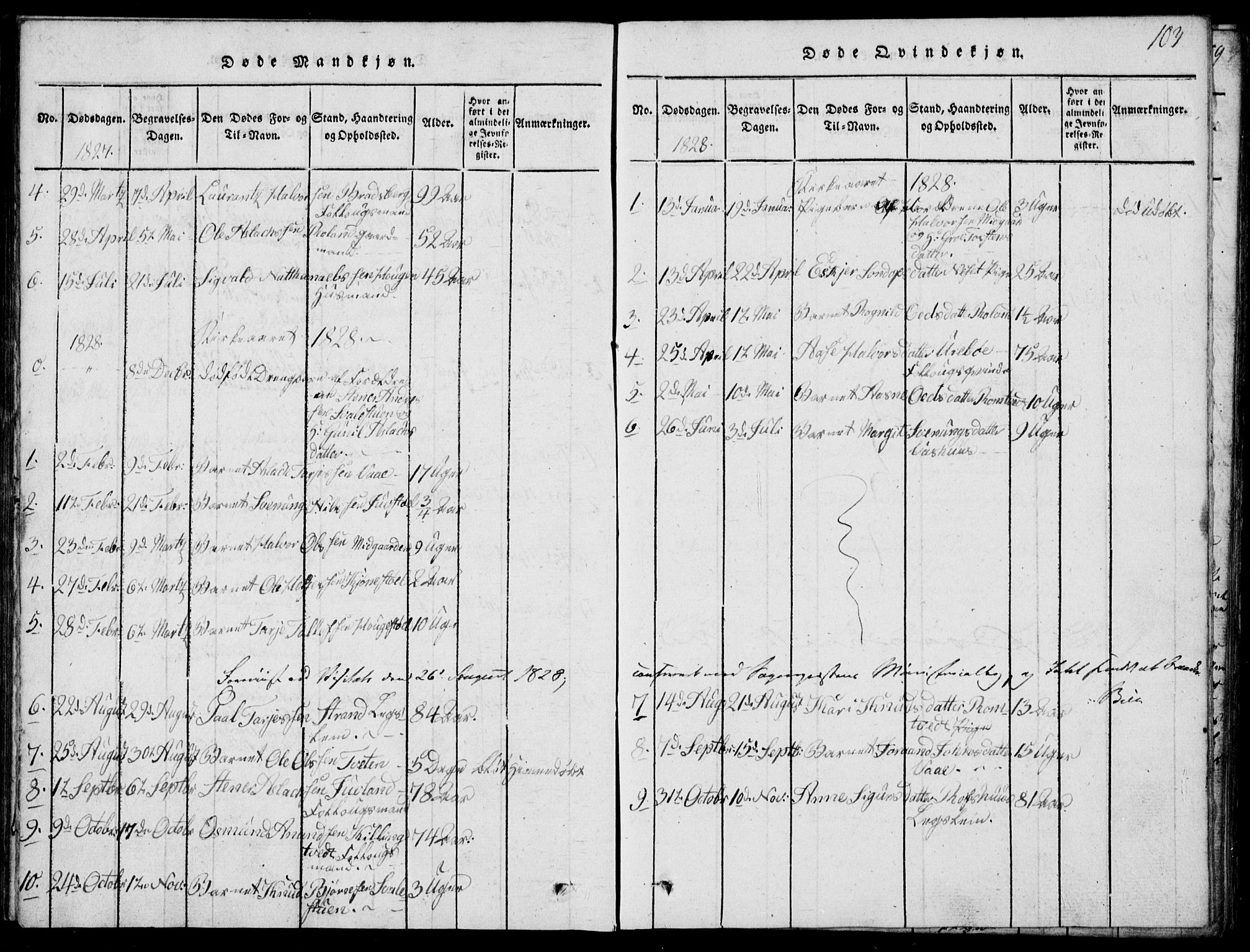 Rauland kirkebøker, SAKO/A-292/G/Ga/L0001: Parish register (copy) no. I 1, 1814-1843, p. 103