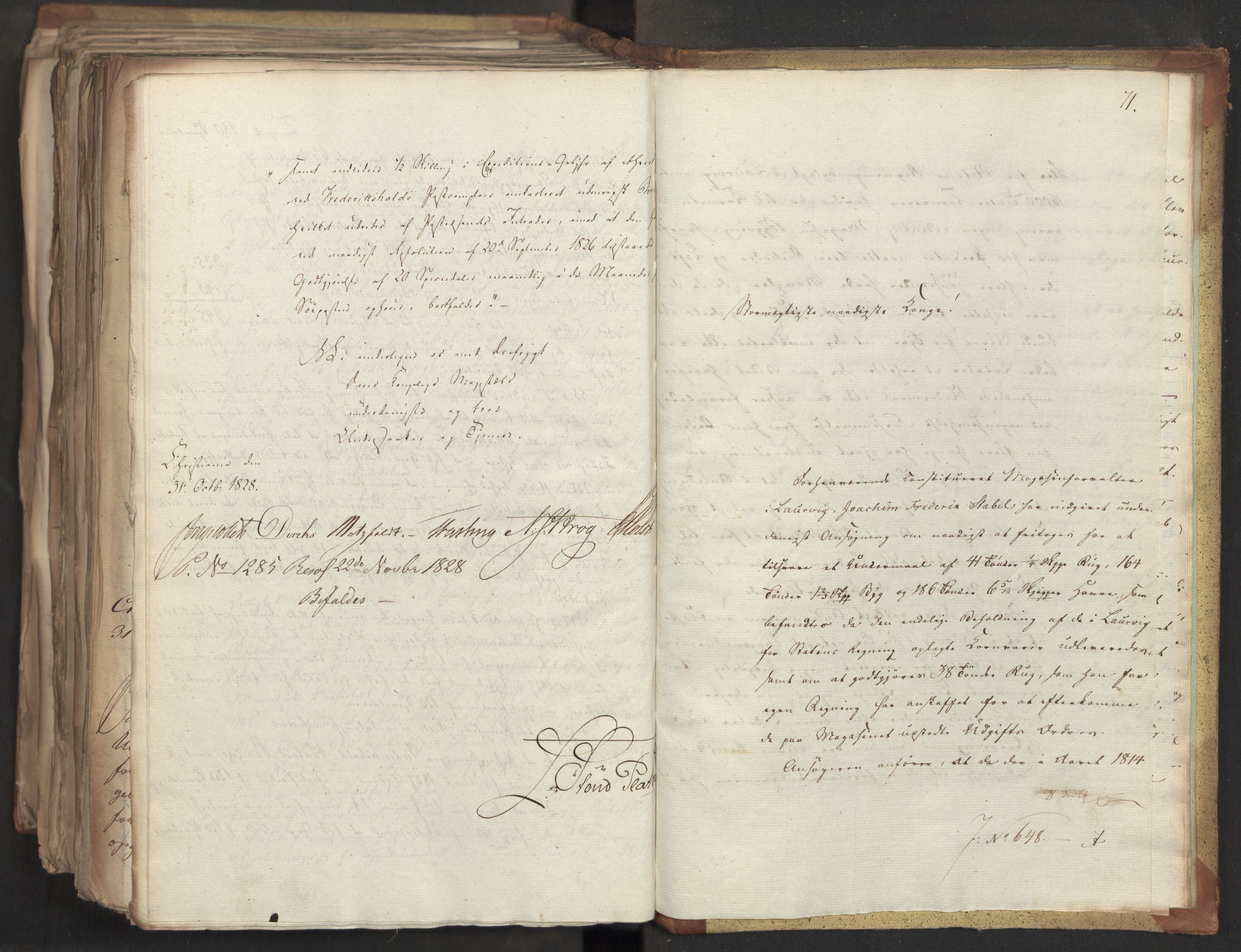 Statsrådsavdelingen i Stockholm, AV/RA-S-1003/D/Da/L0056: Regjeringsinnstillinger nr. 436-650, 1828, p. 620