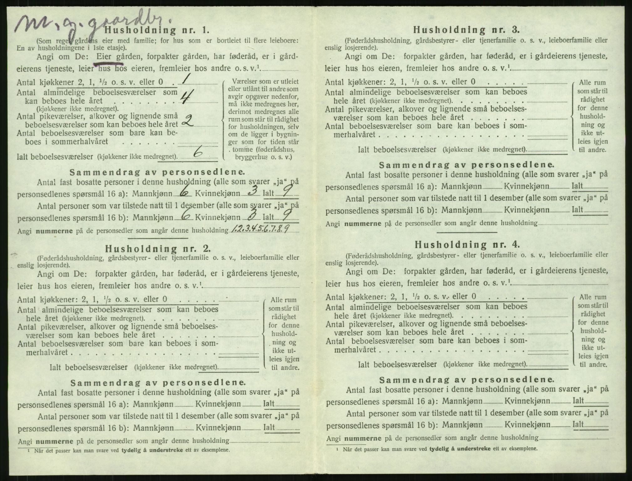SAT, 1920 census for Vestnes, 1920, p. 1024