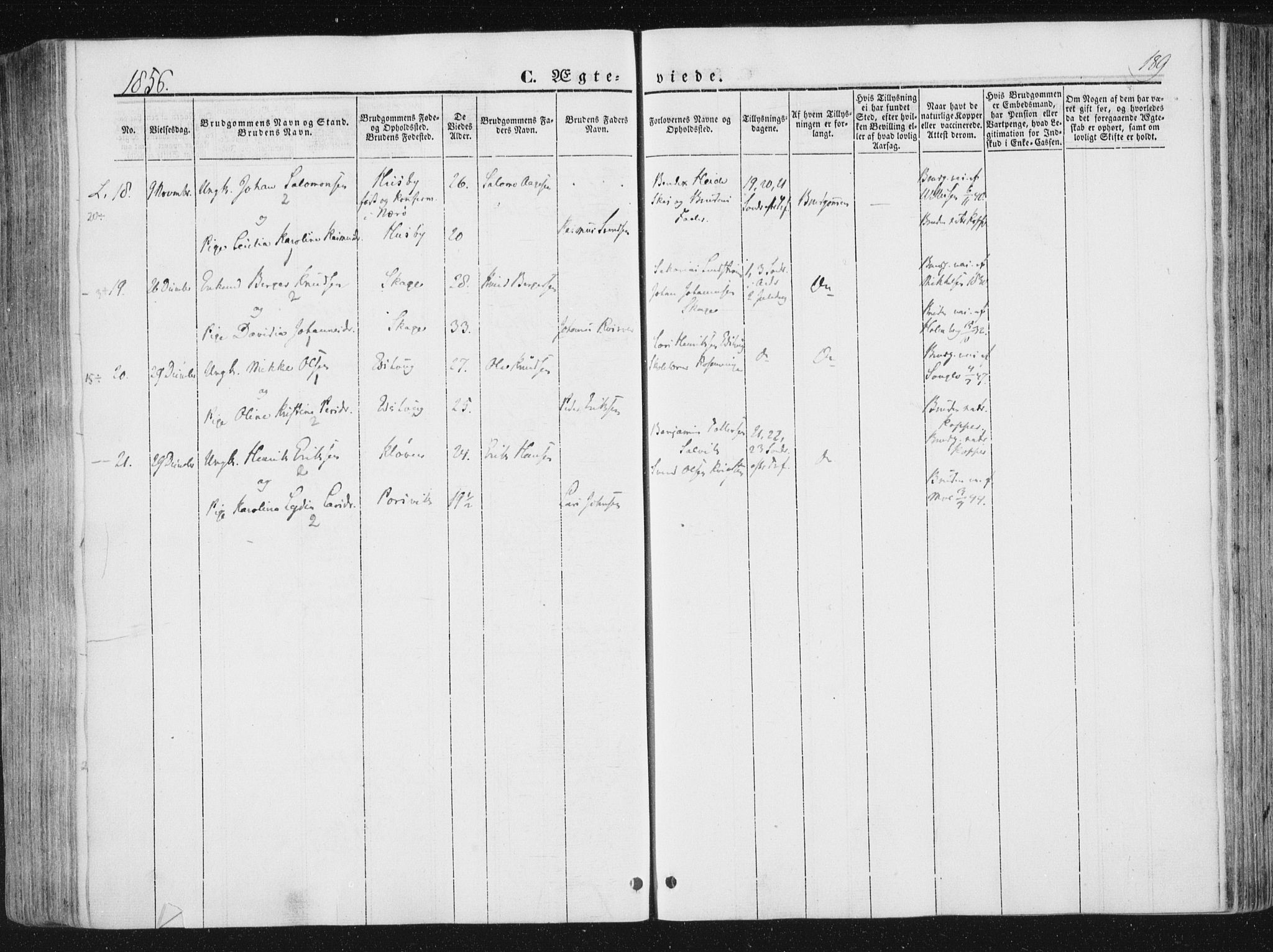 Ministerialprotokoller, klokkerbøker og fødselsregistre - Nord-Trøndelag, SAT/A-1458/780/L0640: Parish register (official) no. 780A05, 1845-1856, p. 189