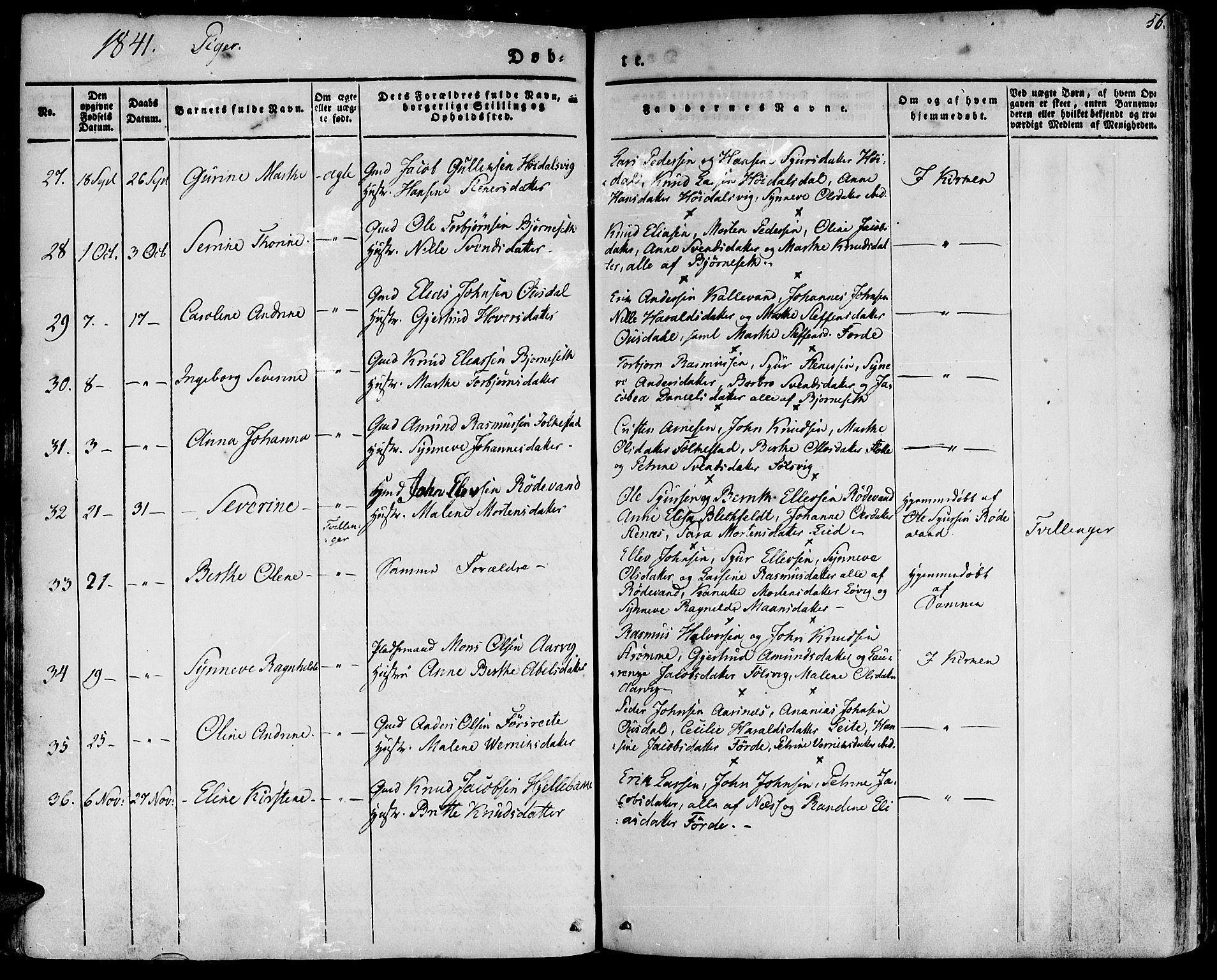 Ministerialprotokoller, klokkerbøker og fødselsregistre - Møre og Romsdal, AV/SAT-A-1454/511/L0139: Parish register (official) no. 511A06, 1831-1850, p. 56