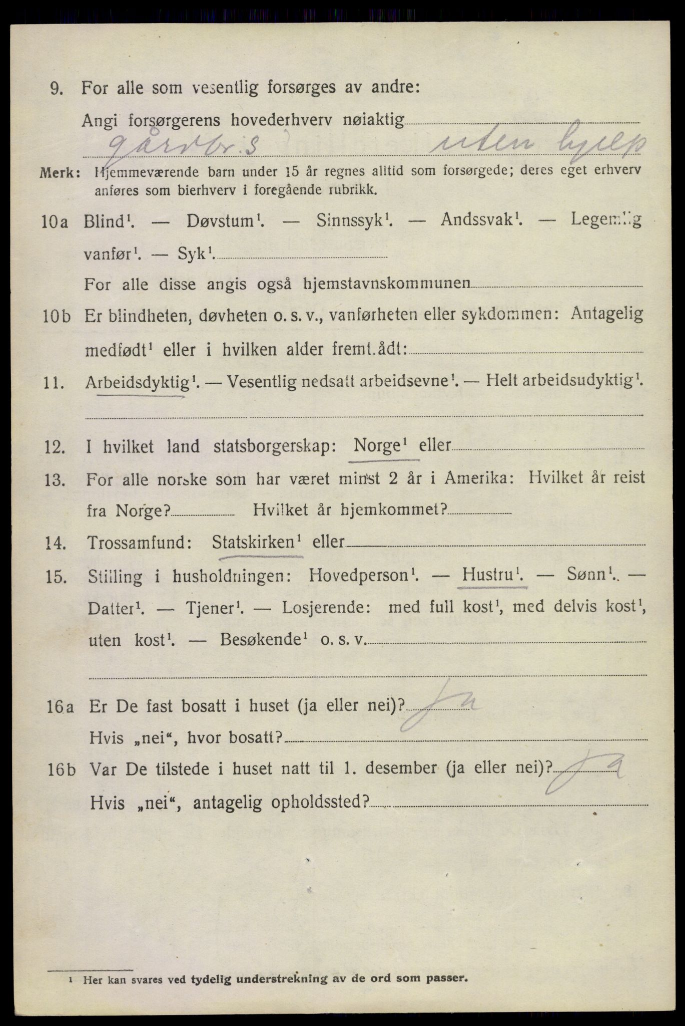 SAKO, 1920 census for Sem, 1920, p. 9590