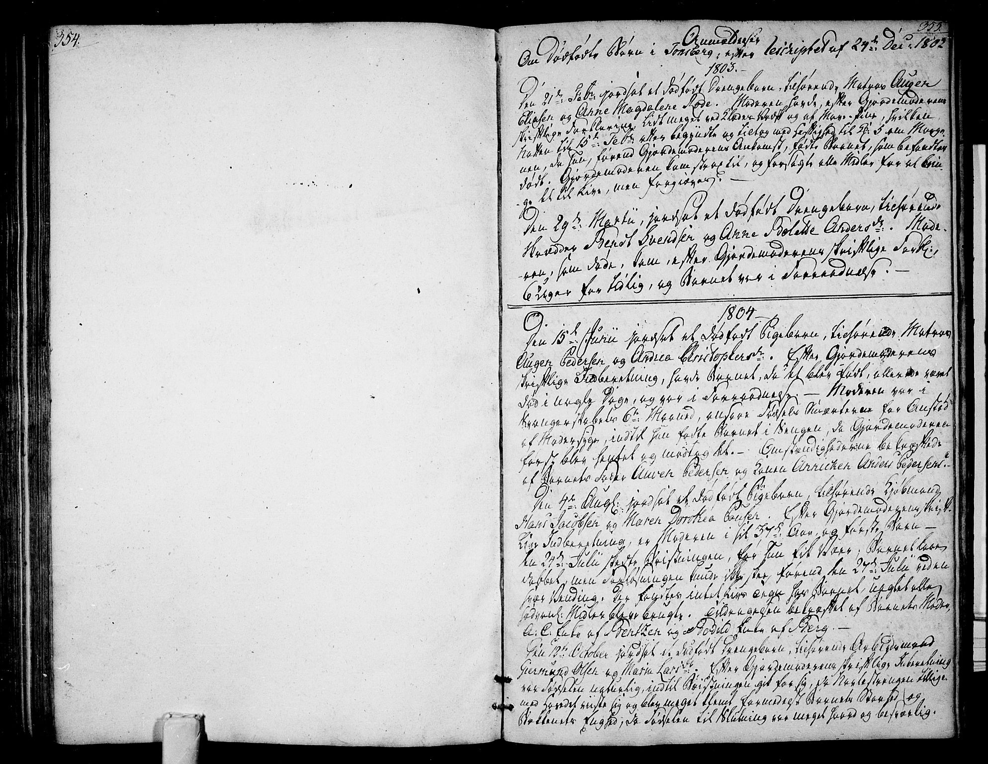 Tønsberg kirkebøker, SAKO/A-330/F/Fb/L0002: Parish register (official) no. II 2, 1797-1809, p. 354-355