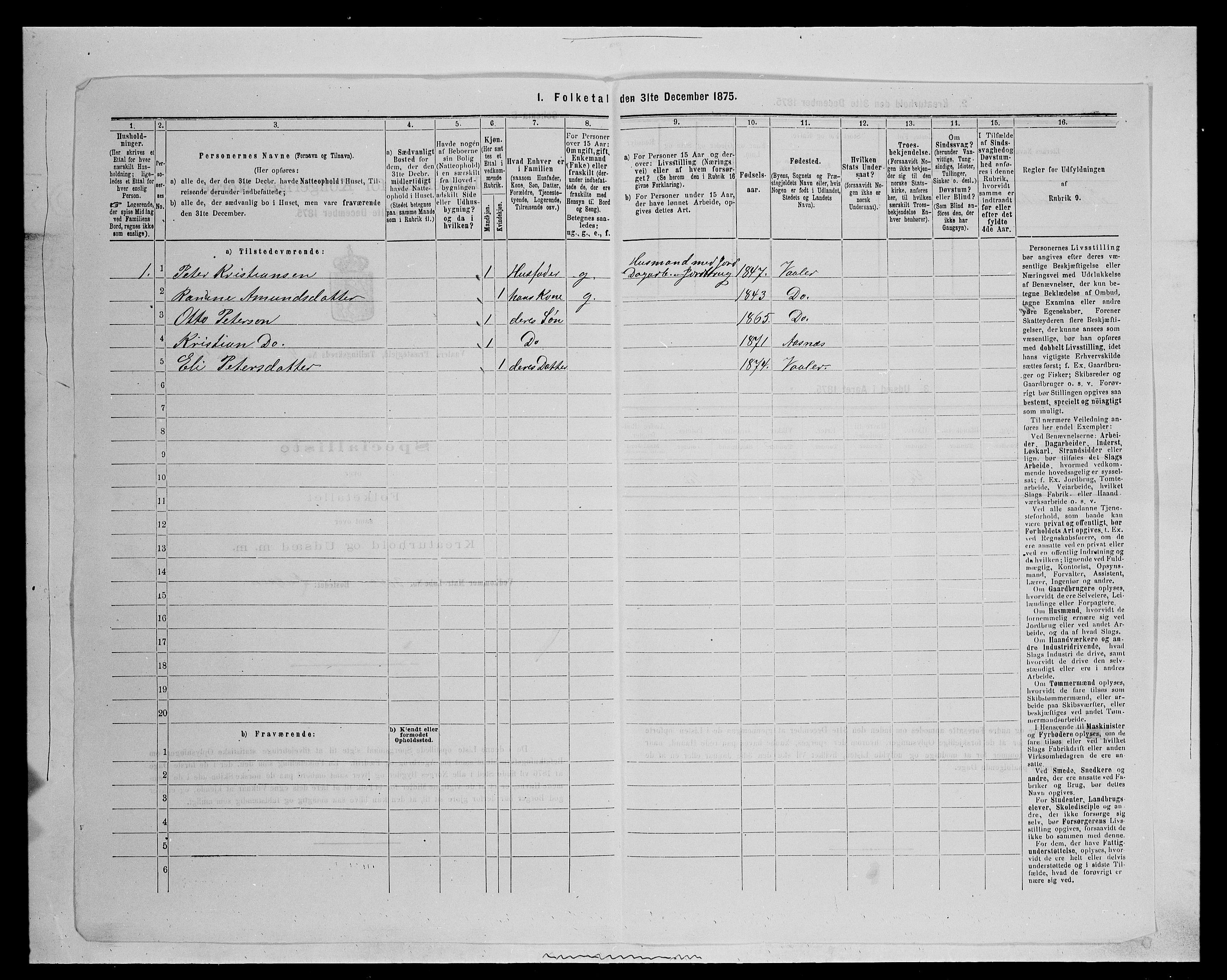 SAH, 1875 census for 0426P Våler parish (Hedmark), 1875, p. 576