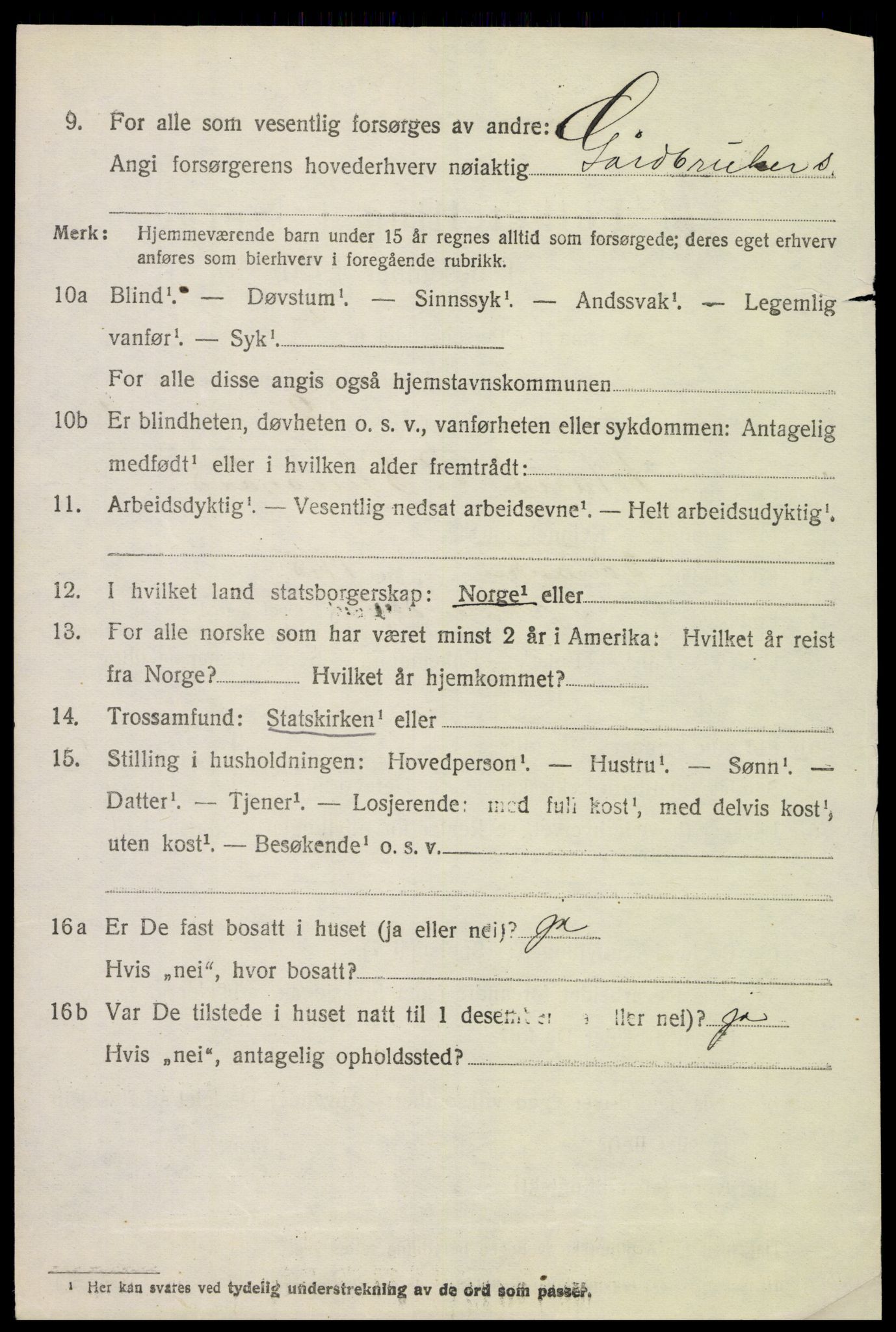 SAH, 1920 census for Skjåk, 1920, p. 1083