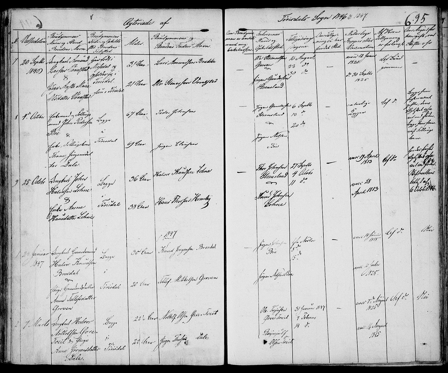 Drangedal kirkebøker, SAKO/A-258/F/Fa/L0007b: Parish register (official) no. 7b, 1837-1856, p. 695
