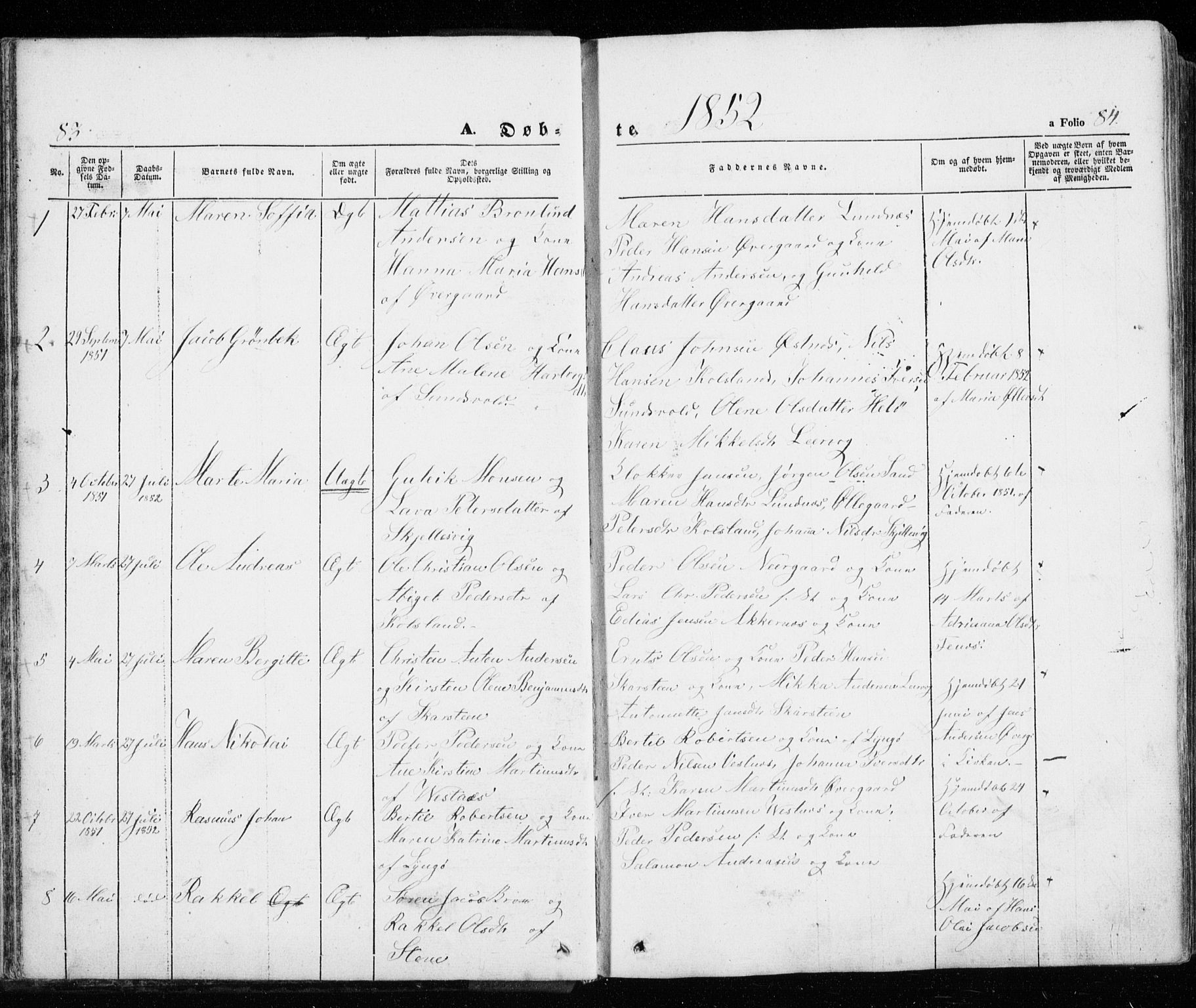 Trondenes sokneprestkontor, AV/SATØ-S-1319/H/Ha/L0010kirke: Parish register (official) no. 10, 1840-1865, p. 83-84