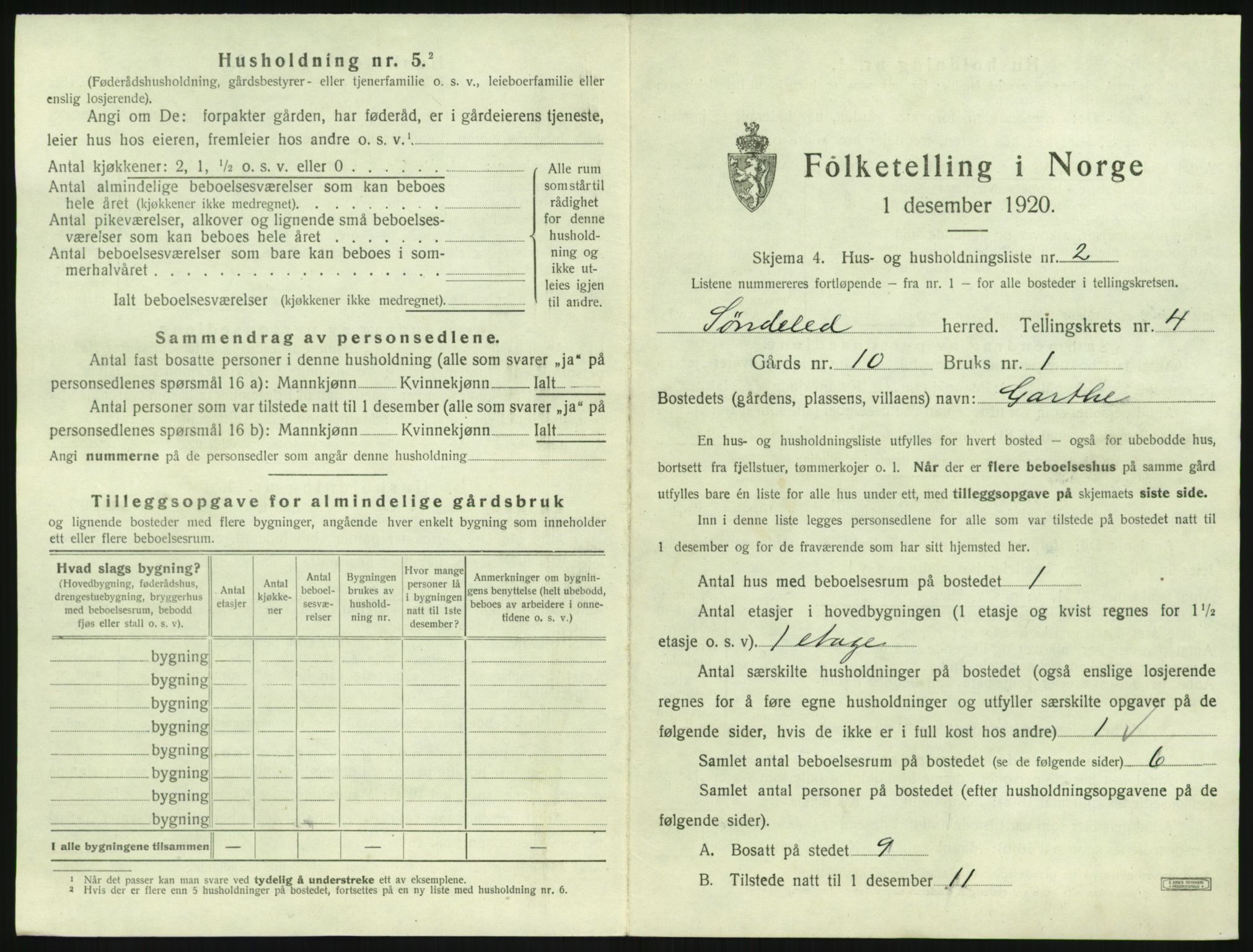 SAK, 1920 census for Søndeled, 1920, p. 339