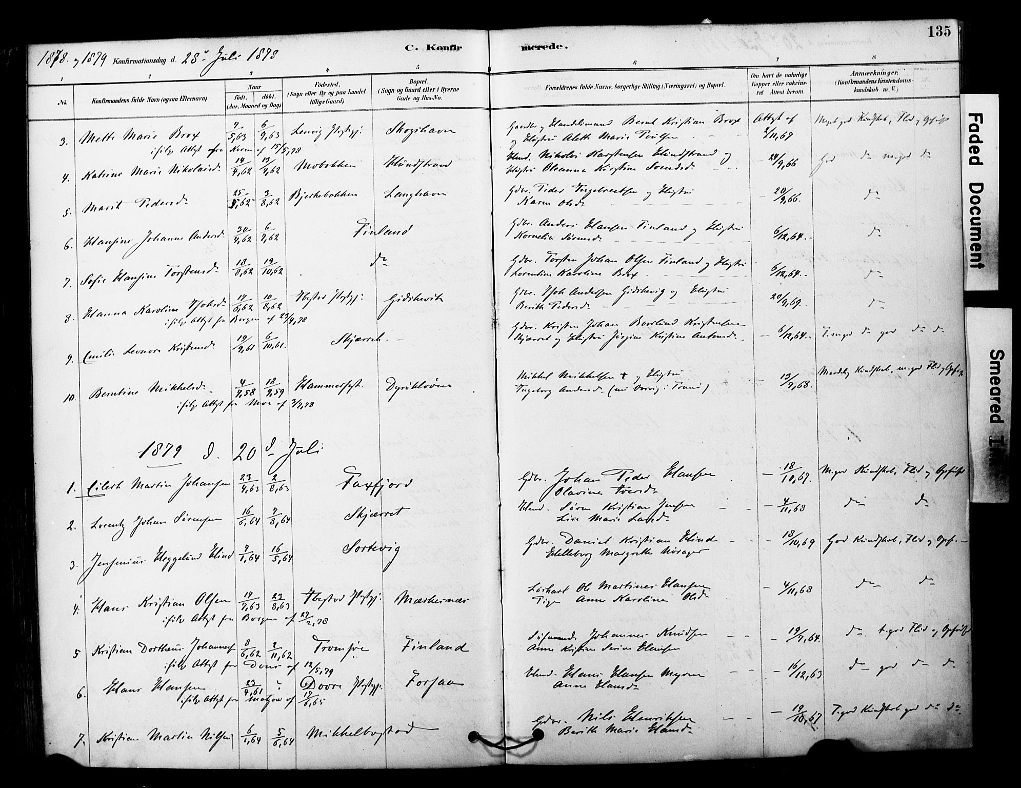 Tranøy sokneprestkontor, SATØ/S-1313/I/Ia/Iaa/L0011kirke: Parish register (official) no. 11, 1878-1904, p. 135