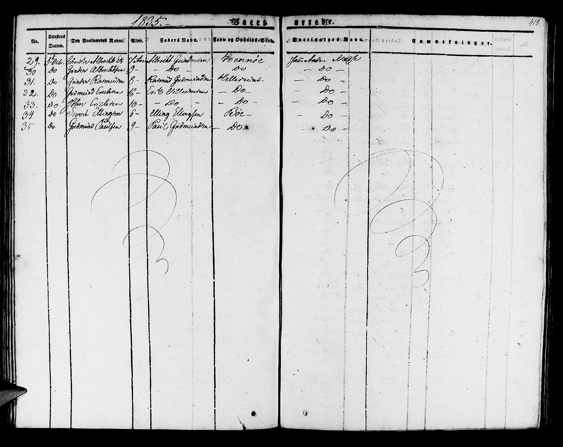 Manger sokneprestembete, SAB/A-76801/H/Haa: Parish register (official) no. A 4, 1824-1838, p. 418