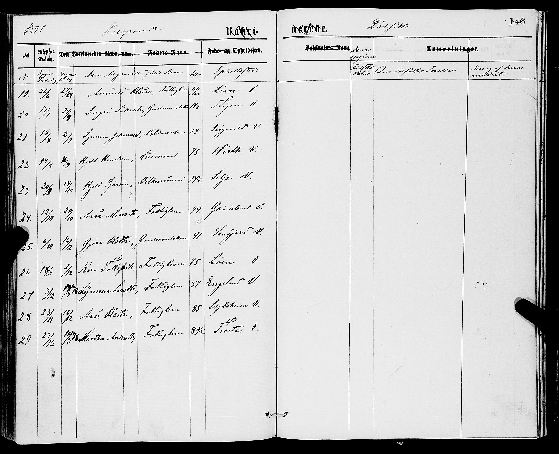 Vossestrand Sokneprestembete, SAB/A-79101/H/Haa: Parish register (official) no. A 1, 1866-1877, p. 146