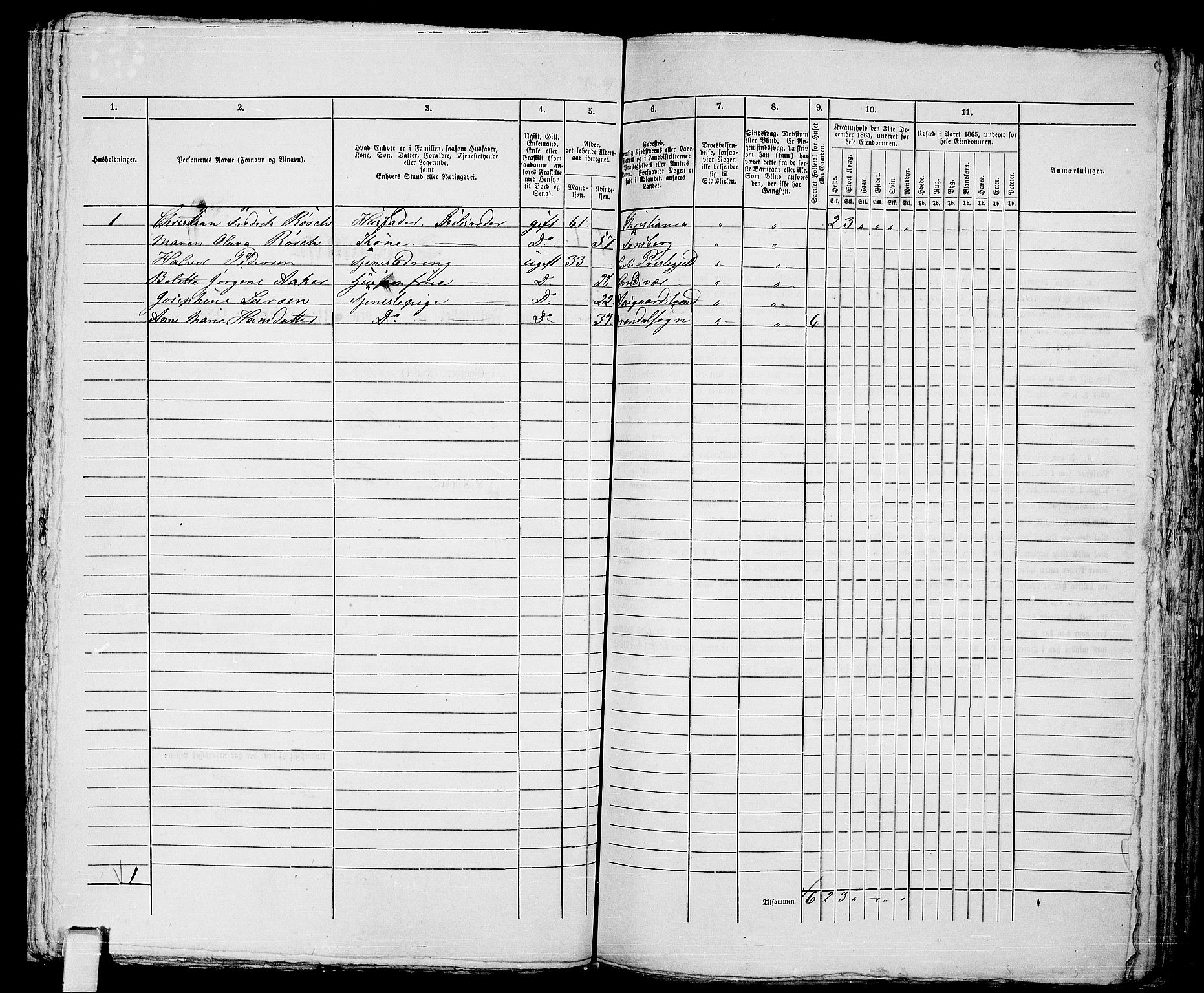 RA, 1865 census for Tønsberg, 1865, p. 268