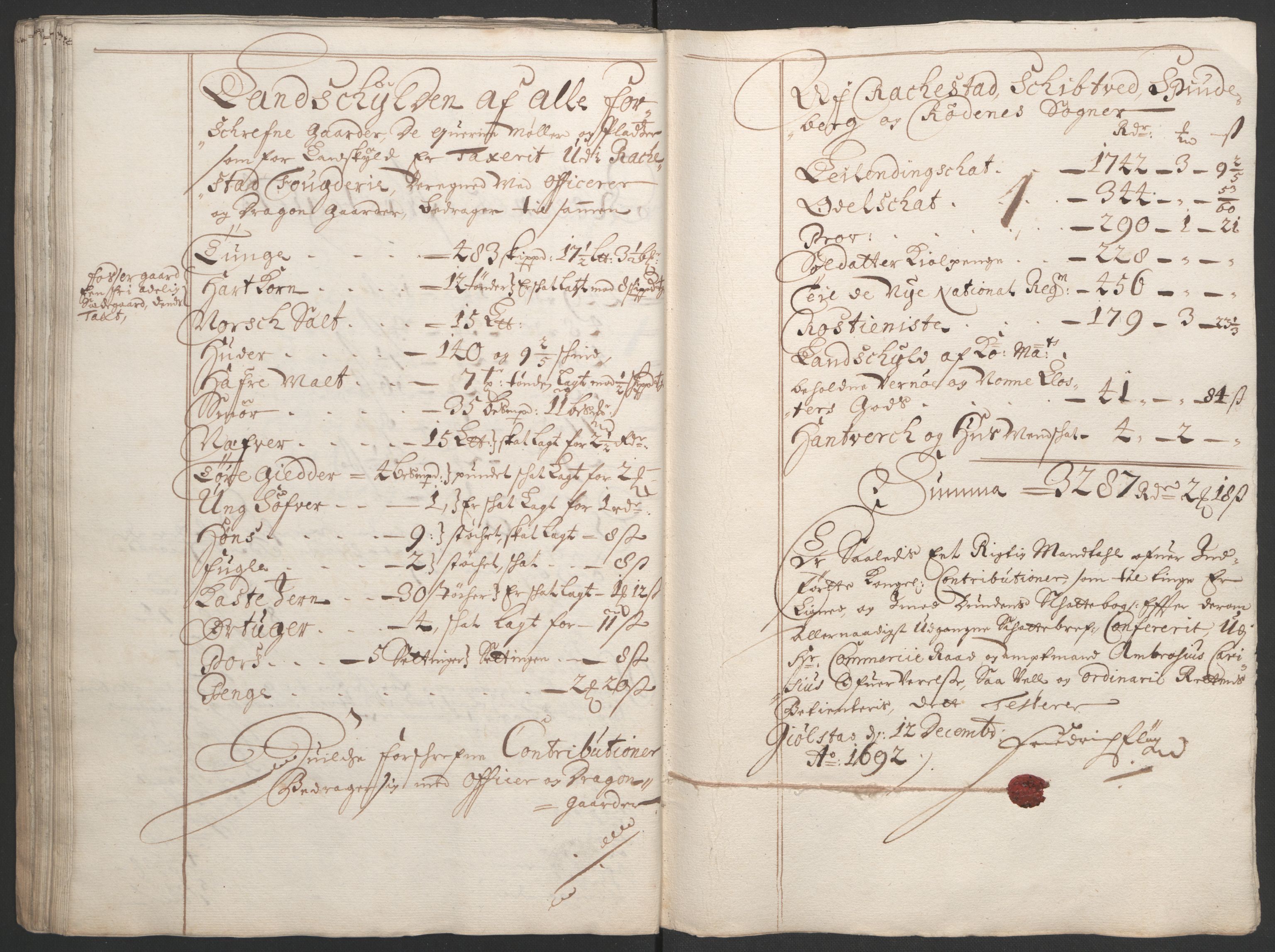 Rentekammeret inntil 1814, Reviderte regnskaper, Fogderegnskap, AV/RA-EA-4092/R05/L0278: Fogderegnskap Rakkestad, 1691-1693, p. 281