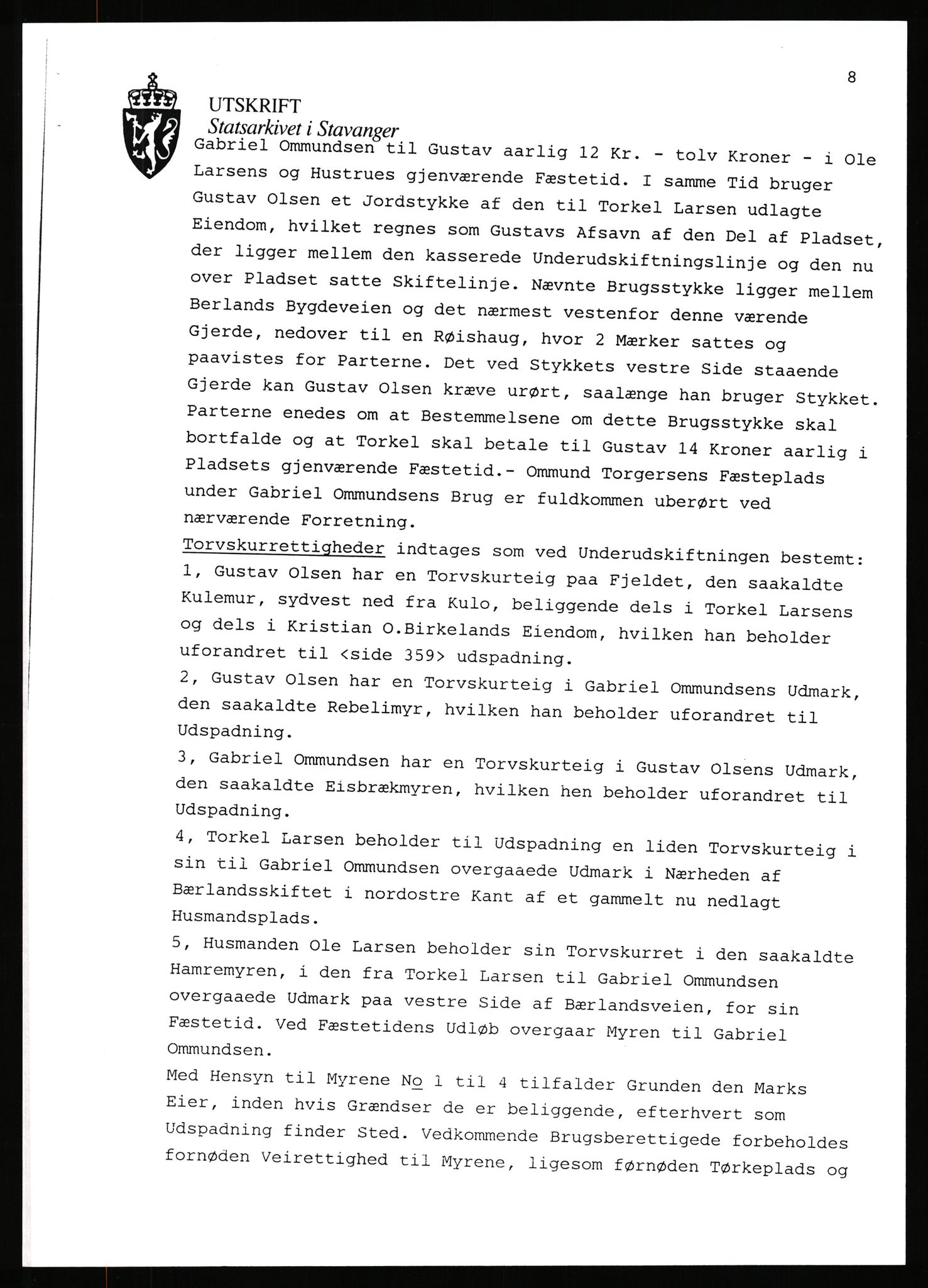 Statsarkivet i Stavanger, AV/SAST-A-101971/03/Y/Yj/L0094: Avskrifter sortert etter gårdsnavn: Vetrhus - Vik i Nerstrand, 1750-1930, p. 445