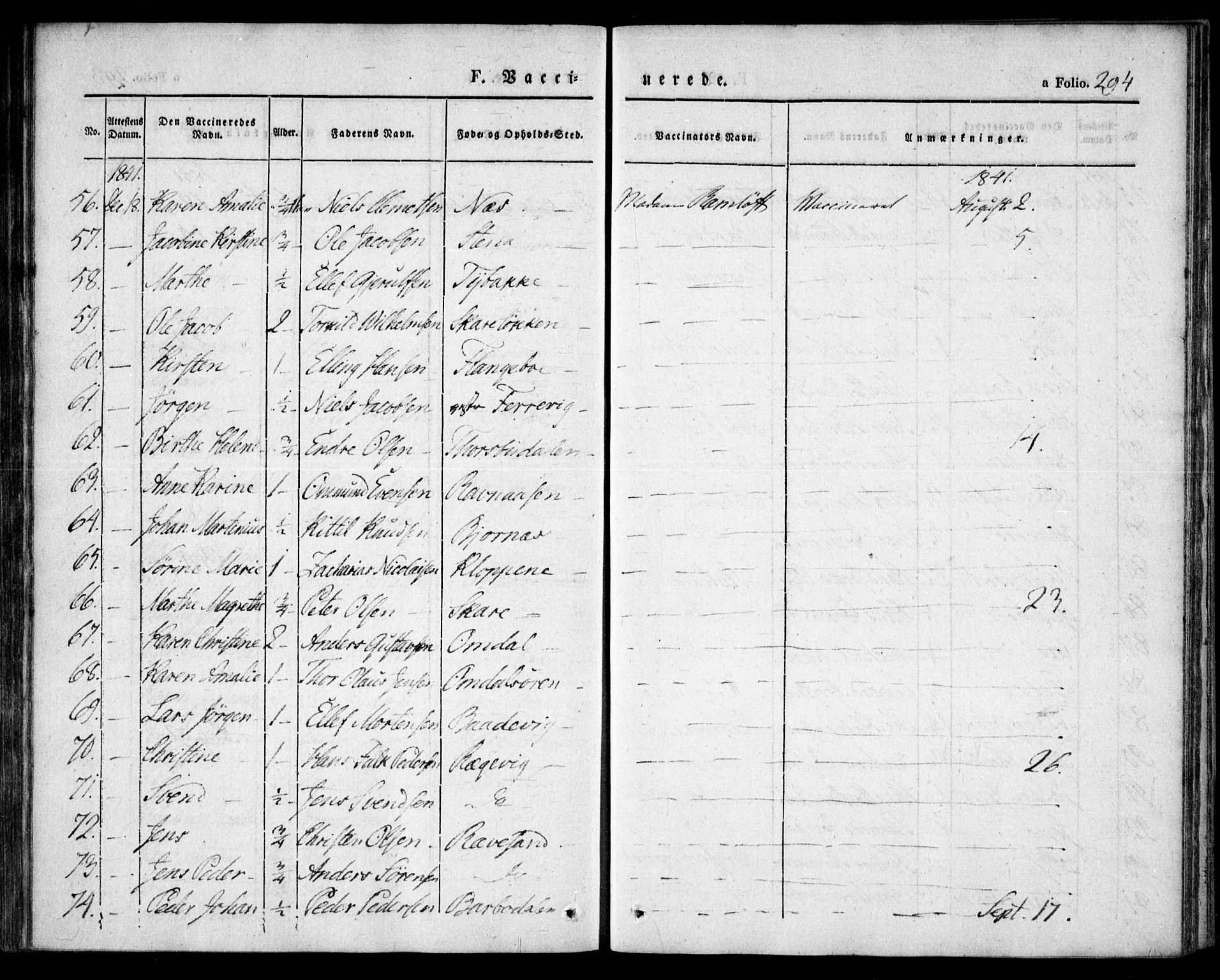 Tromøy sokneprestkontor, AV/SAK-1111-0041/F/Fa/L0004: Parish register (official) no. A 4, 1837-1846, p. 294