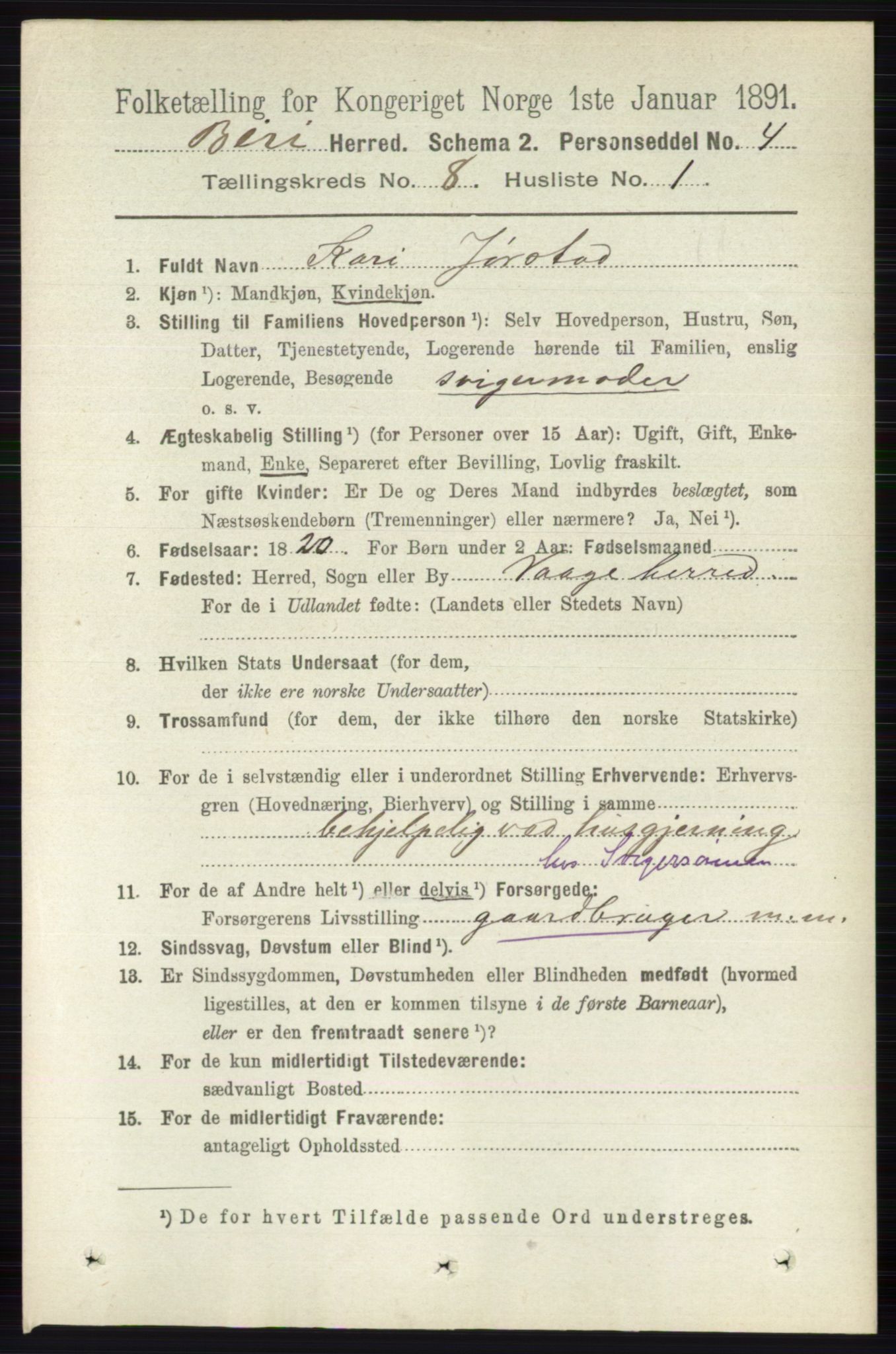 RA, 1891 census for 0525 Biri, 1891, p. 2914