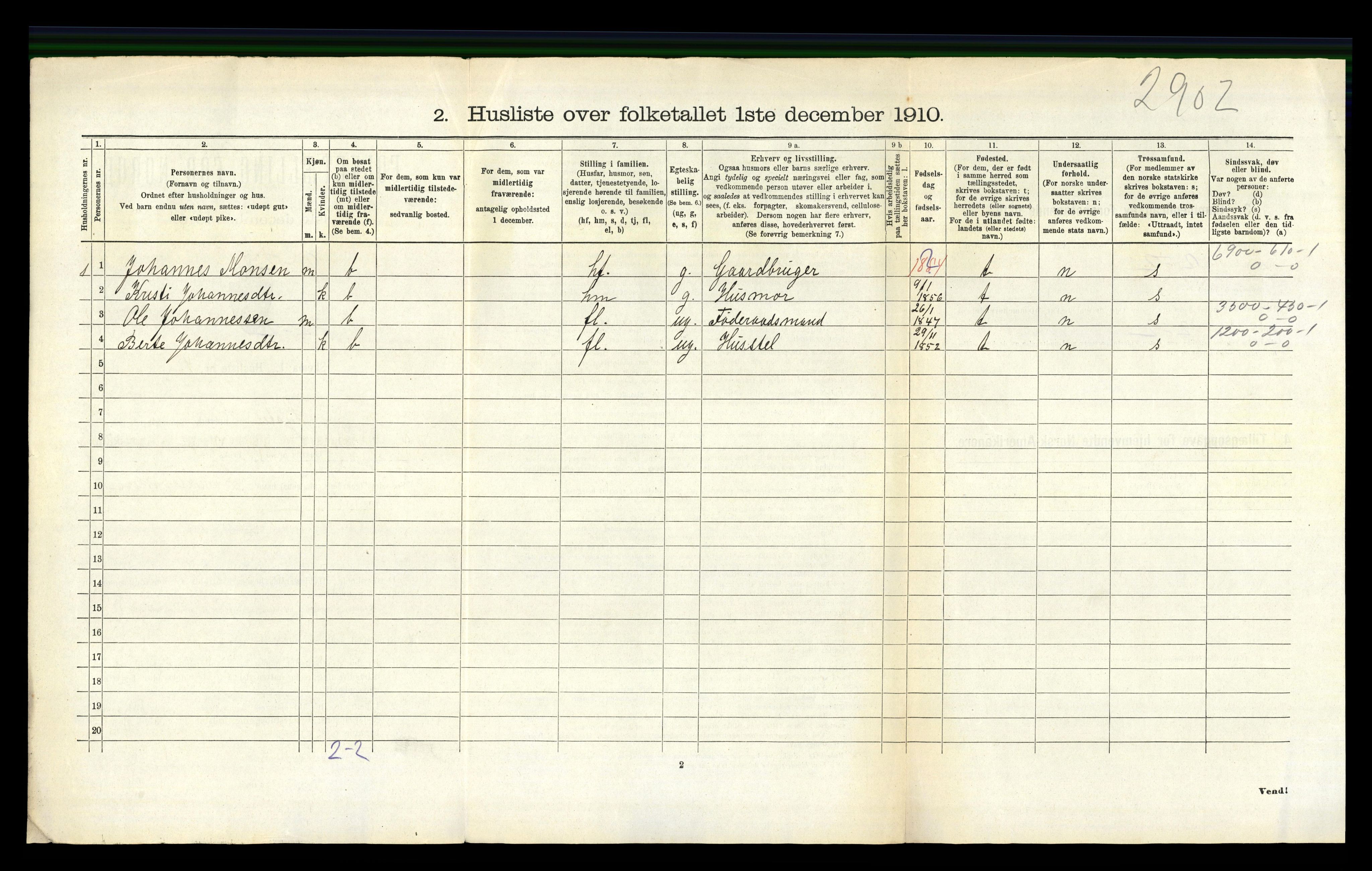 RA, 1910 census for Luster, 1910, p. 712