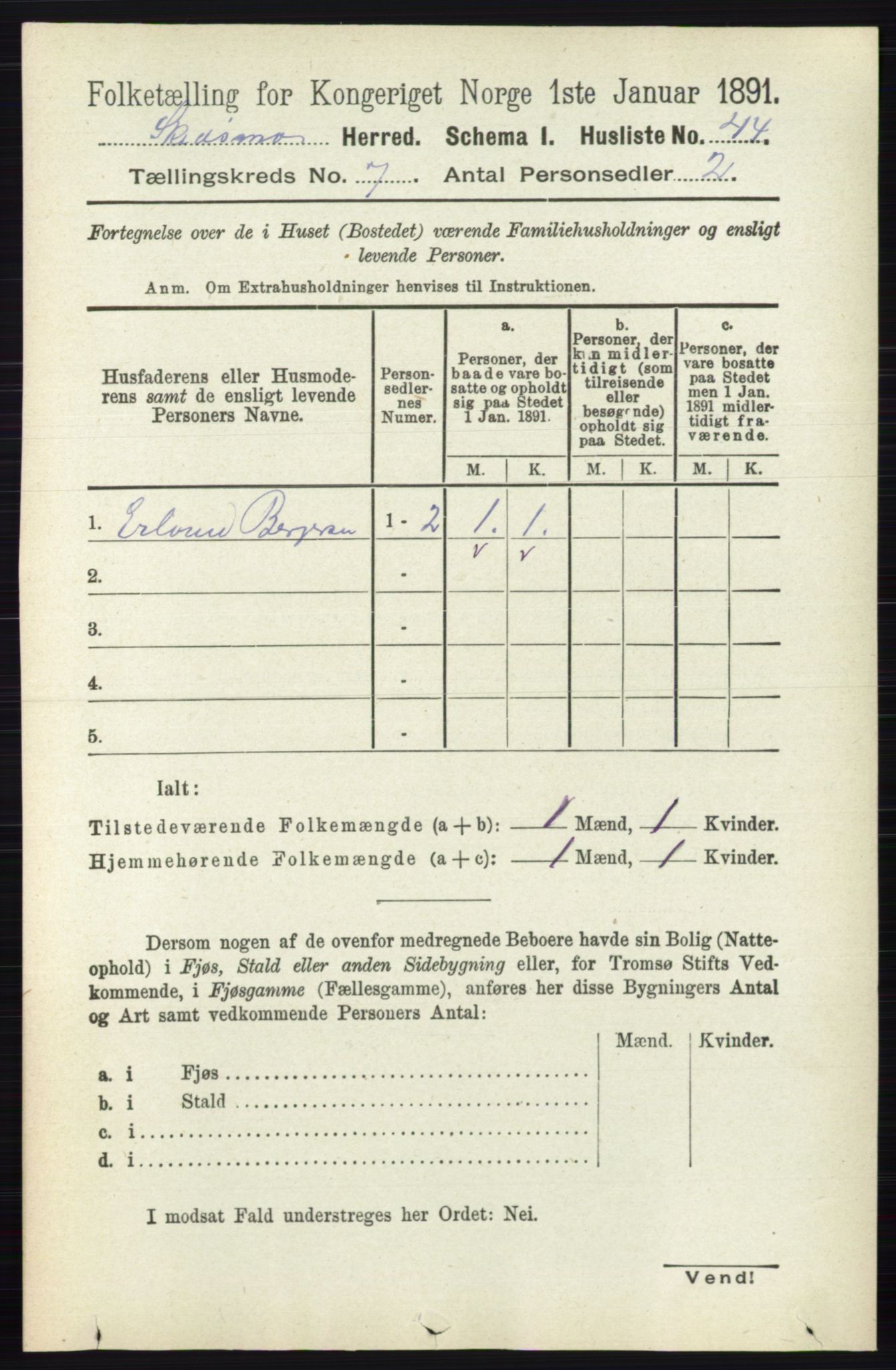 RA, 1891 census for 0231 Skedsmo, 1891, p. 3310