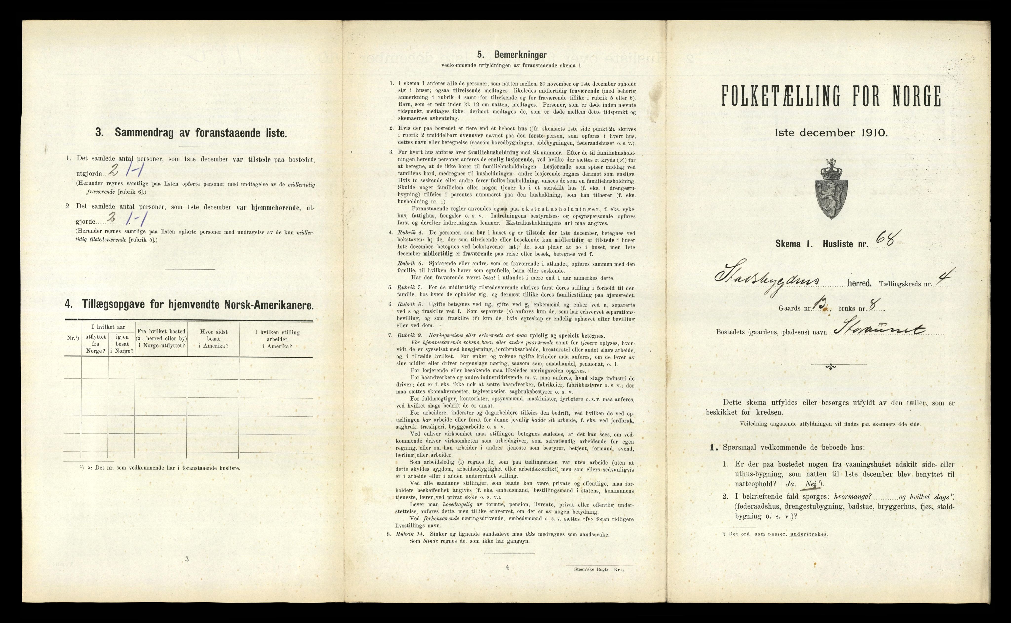 RA, 1910 census for Stadsbygd, 1910, p. 383