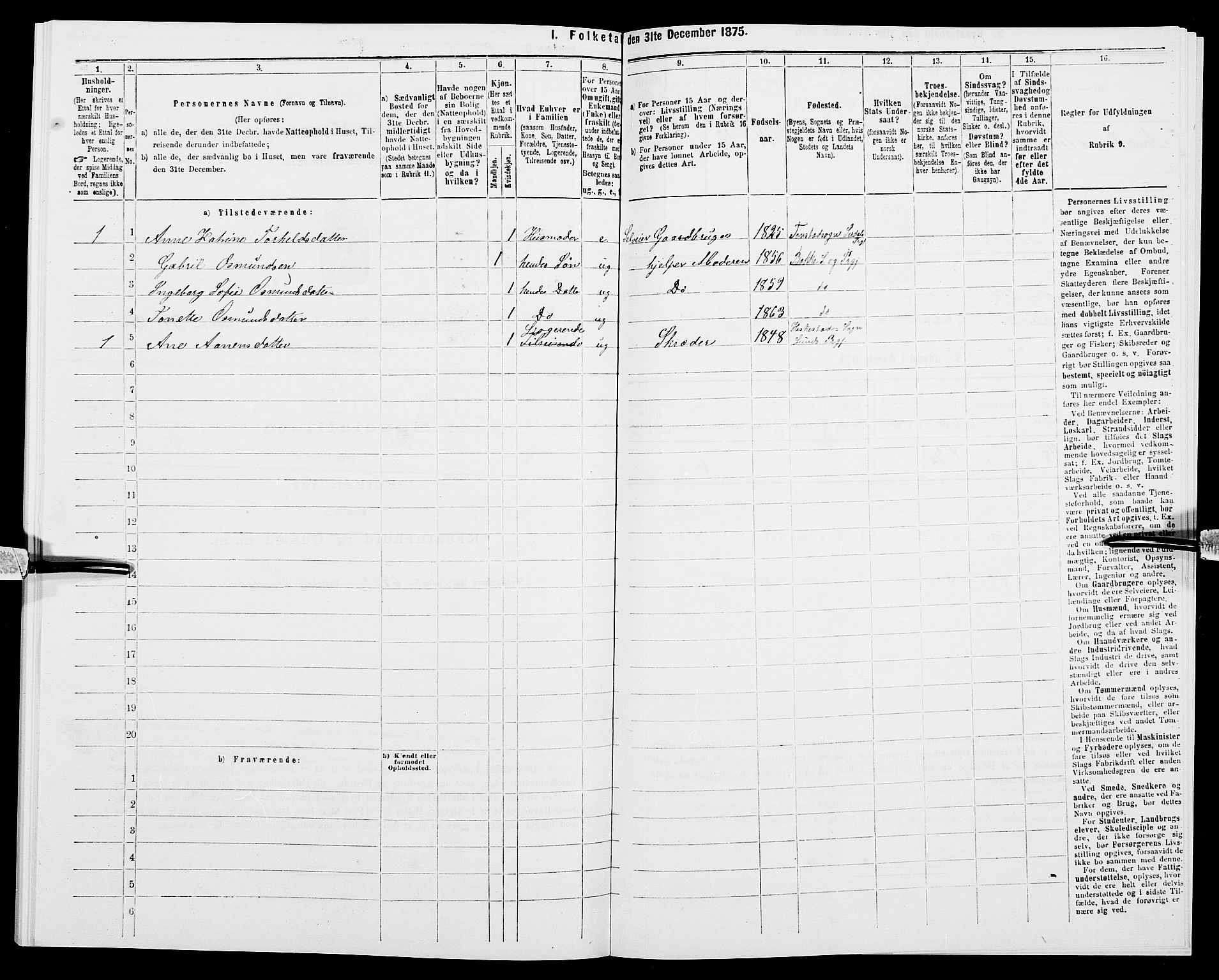 SAK, 1875 census for 1045P Bakke, 1875, p. 558