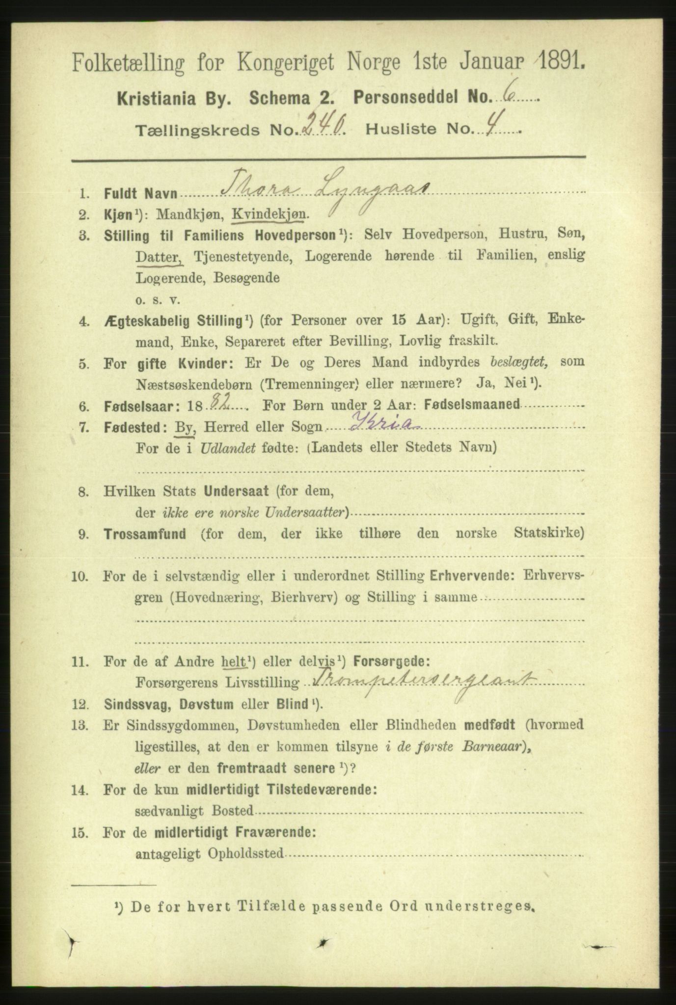 RA, 1891 census for 0301 Kristiania, 1891, p. 145945