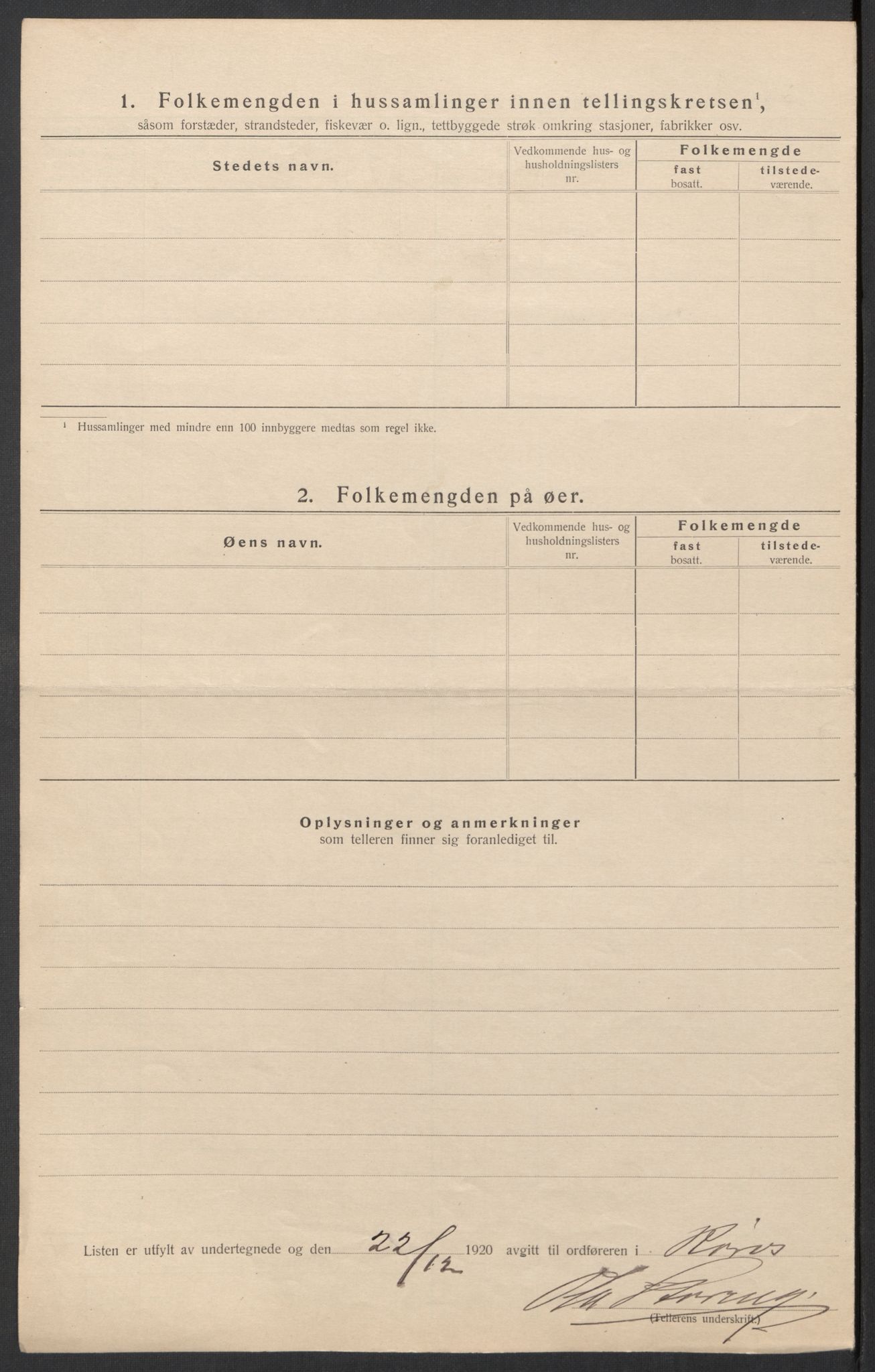 SAT, 1920 census for Røros, 1920, p. 29