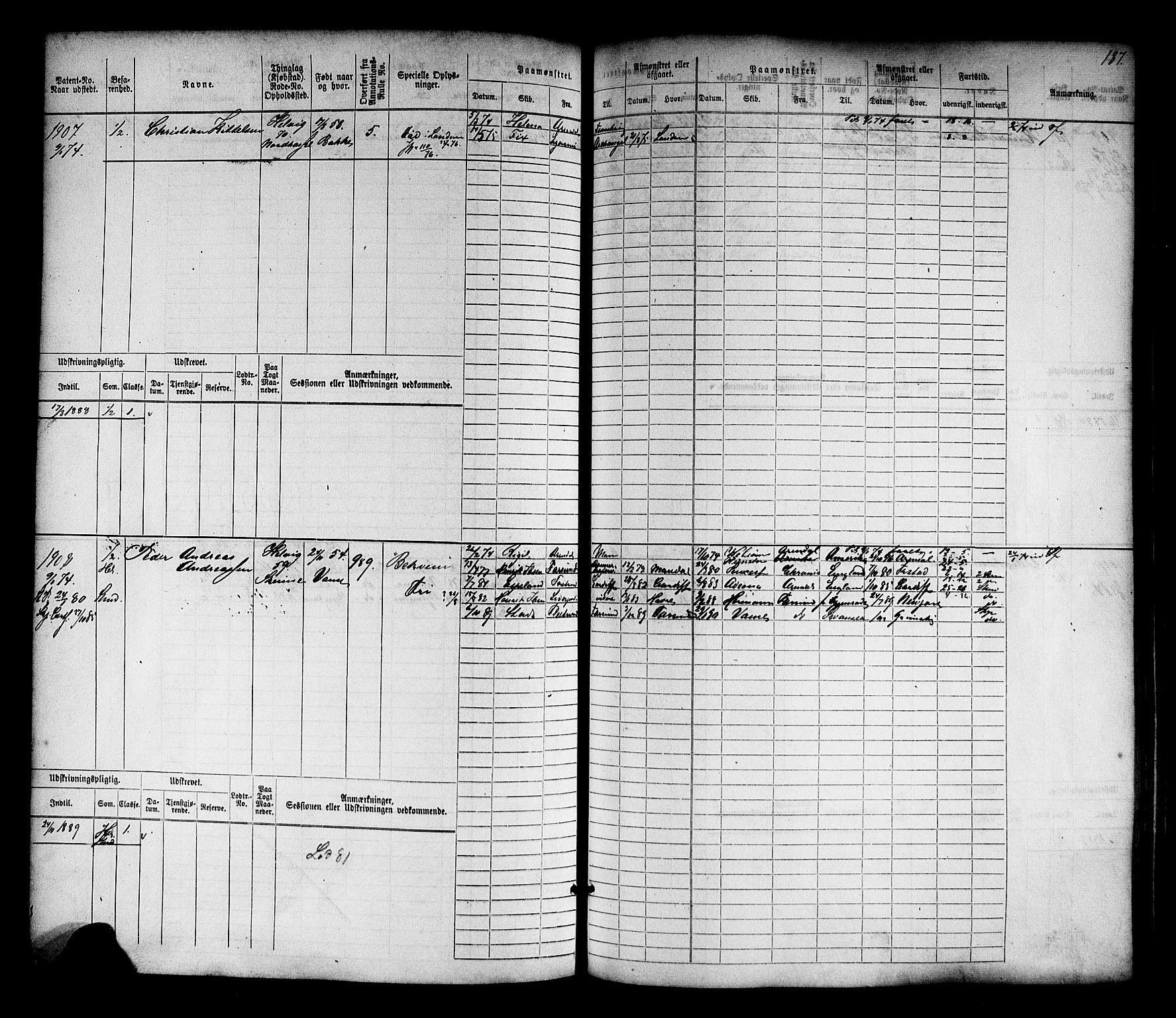 Farsund mønstringskrets, AV/SAK-2031-0017/F/Fb/L0017: Hovedrulle nr 1537-2300, Z-9, 1868-1904, p. 195
